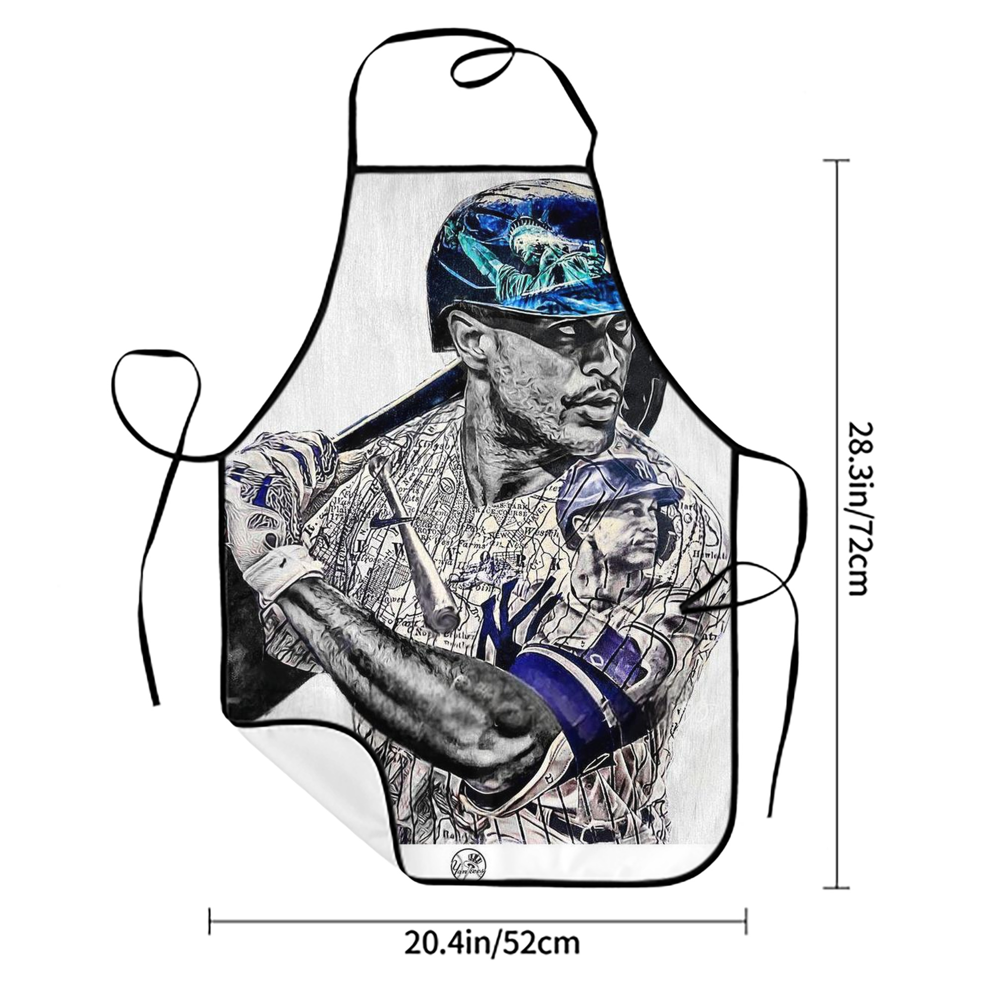 Giancarlo Stanton 28 Stain-Resistant Polyester Apron With Pocket – Full Print, Waterproof, Anti-Wrinkle, Anti-Pilling – Ideal For Kitchen, BBQ, Restaurant, Salon & More