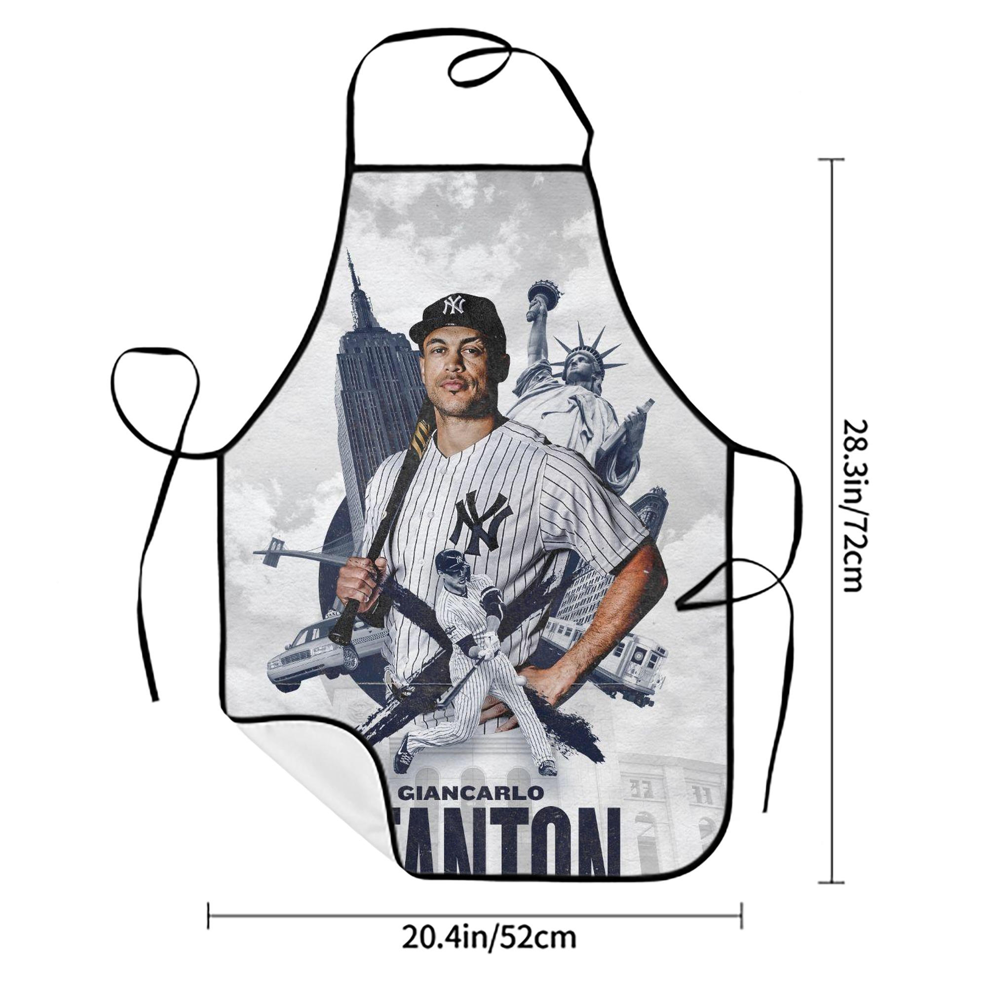 Giancarlo Stanton 23 Stain-Resistant Polyester Apron With Pocket – Full Print, Waterproof, Anti-Wrinkle, Anti-Pilling – Ideal For Kitchen, BBQ, Restaurant, Salon & More