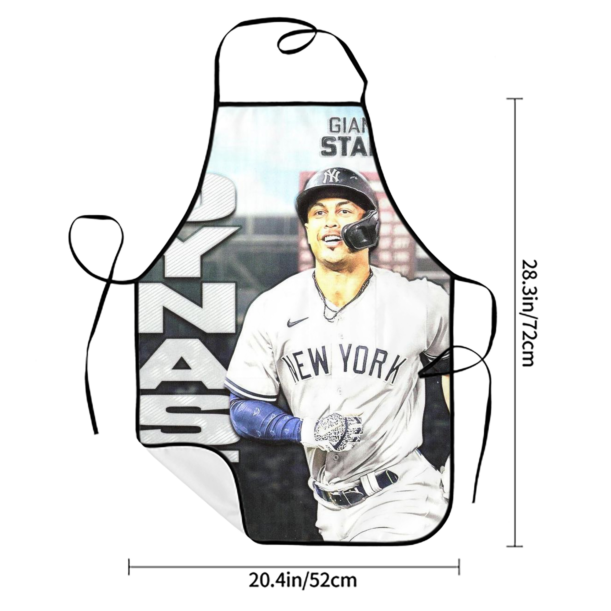 Giancarlo Stanton 21 Stain-Resistant Polyester Apron With Pocket – Full Print, Waterproof, Anti-Wrinkle, Anti-Pilling – Ideal For Kitchen, BBQ, Restaurant, Salon & More