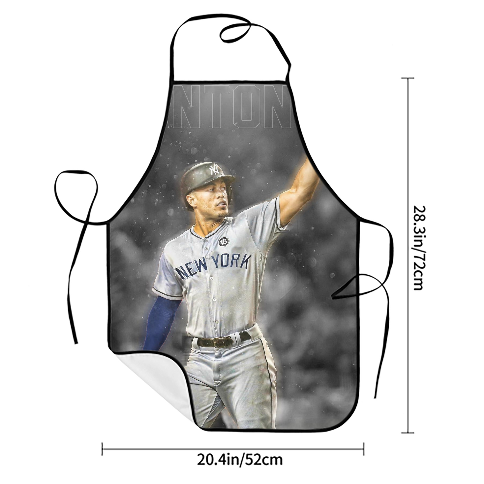 Giancarlo Stanton 25 Stain-Resistant Polyester Apron With Pocket – Full Print, Waterproof, Anti-Wrinkle, Anti-Pilling – Ideal For Kitchen, BBQ, Restaurant, Salon & More