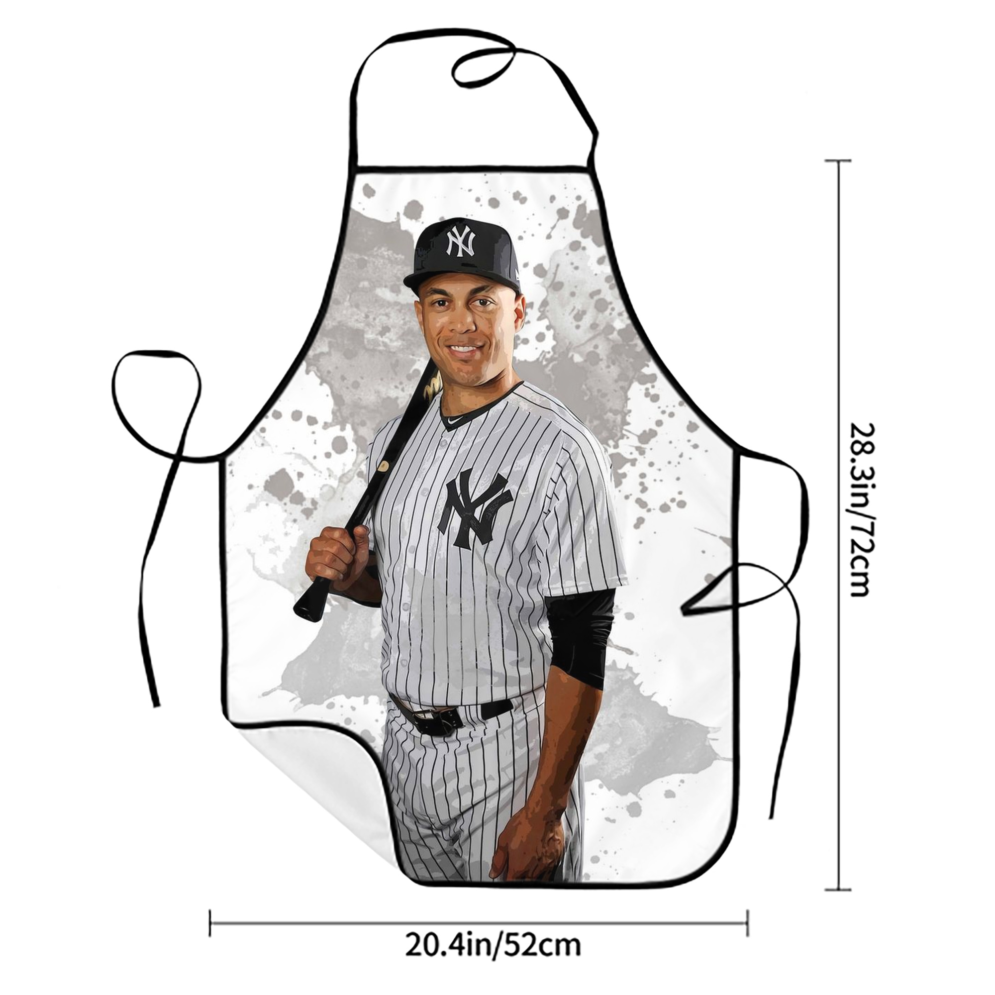 Giancarlo Stanton 32 Stain-Resistant Polyester Apron With Pocket – Full Print, Waterproof, Anti-Wrinkle, Anti-Pilling – Ideal For Kitchen, BBQ, Restaurant, Salon & More