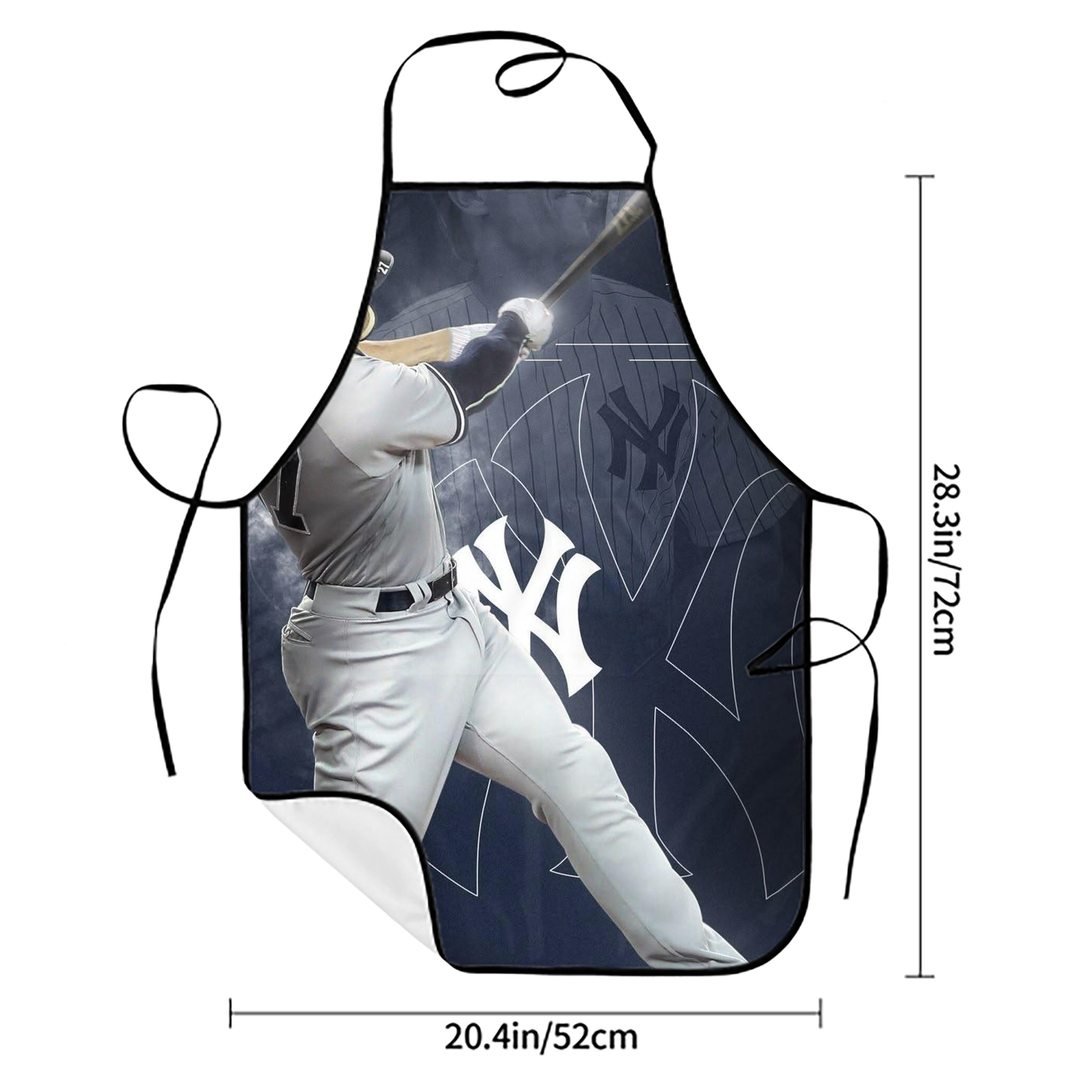 Giancarlo Stanton 27 Stain-Resistant Polyester Apron With Pocket – Full Print, Waterproof, Anti-Wrinkle, Anti-Pilling – Ideal For Kitchen, BBQ, Restaurant, Salon & More