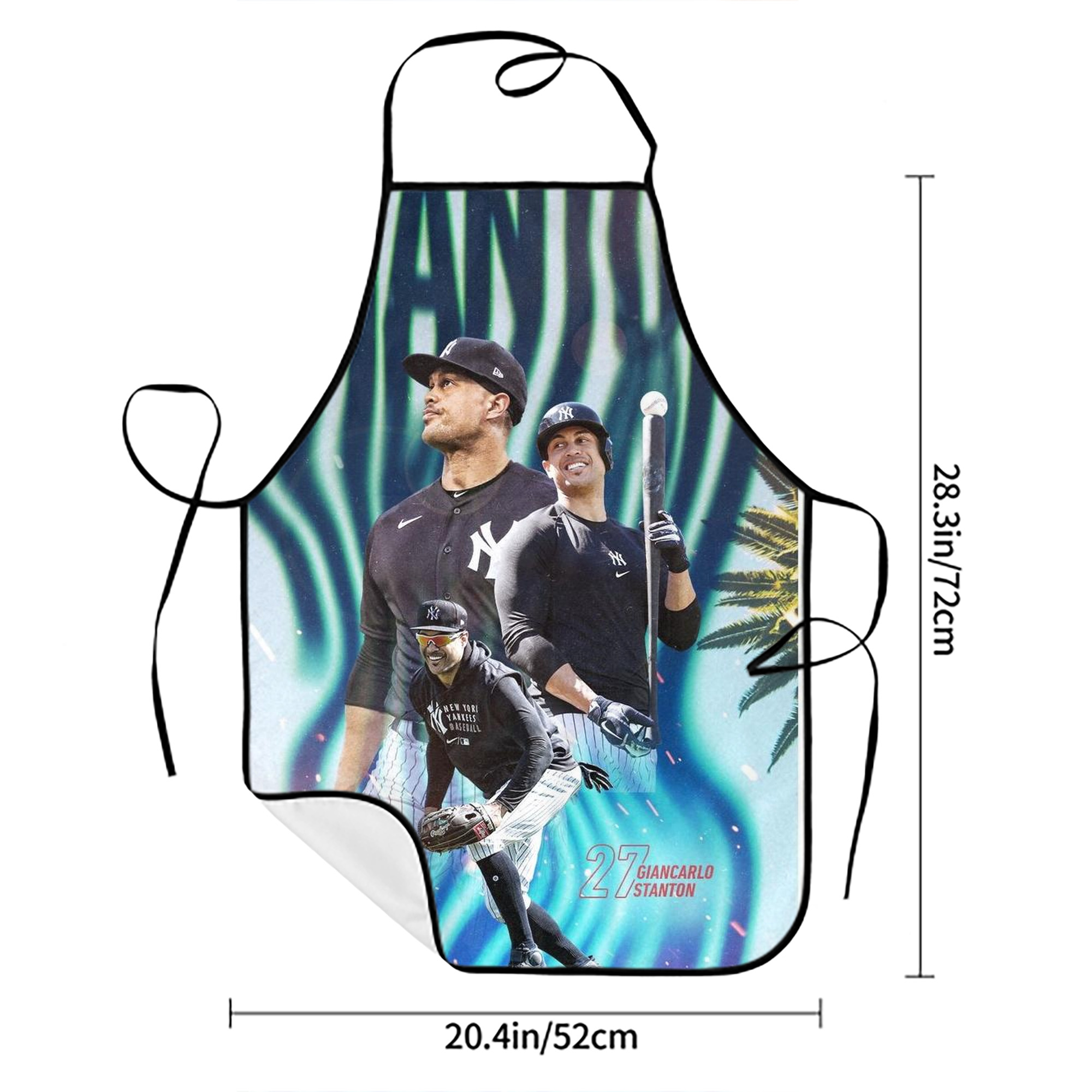 Giancarlo Stanton 31 Stain-Resistant Polyester Apron With Pocket – Full Print, Waterproof, Anti-Wrinkle, Anti-Pilling – Ideal For Kitchen, BBQ, Restaurant, Salon & More