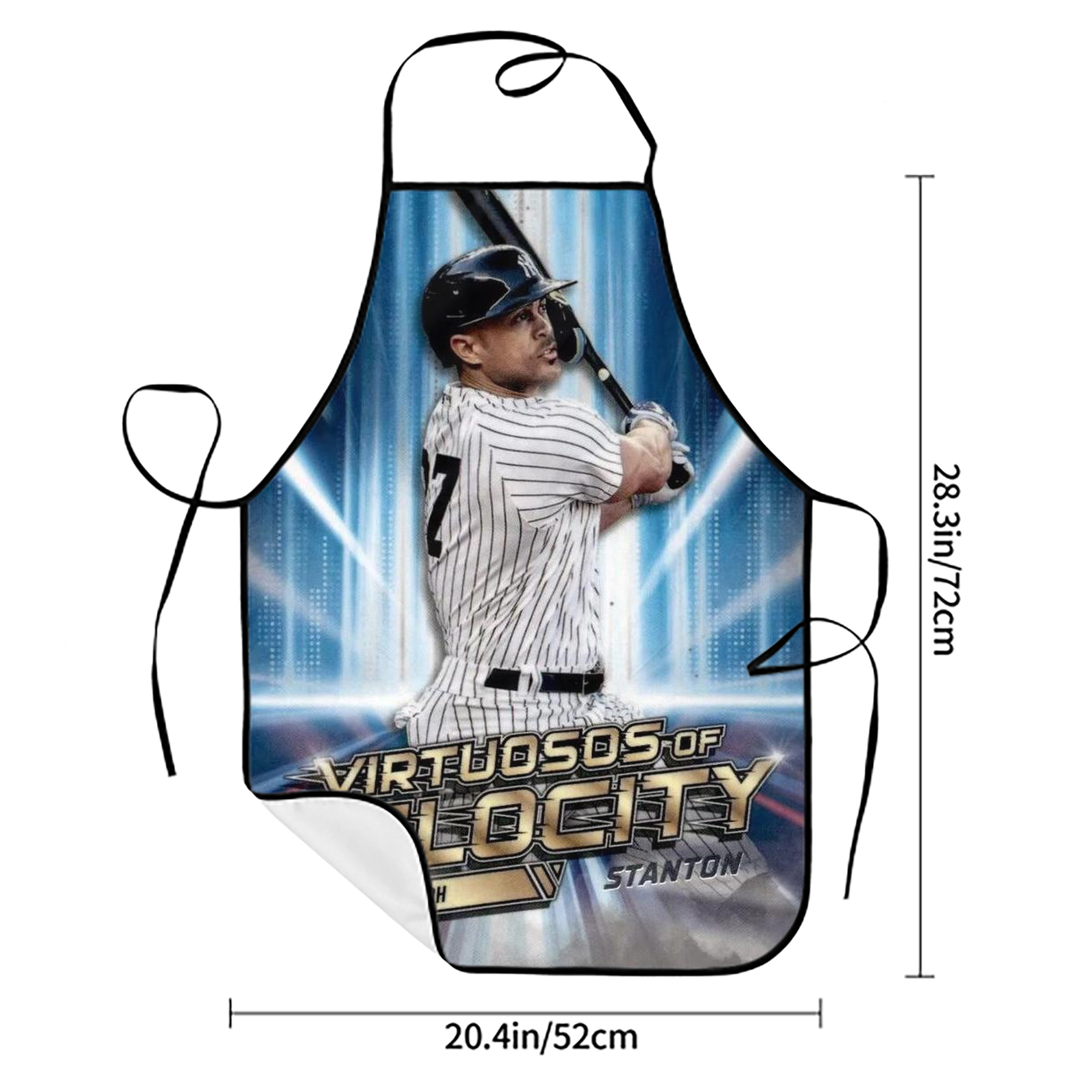 Giancarlo Stanton 33 Stain-Resistant Polyester Apron With Pocket – Full Print, Waterproof, Anti-Wrinkle, Anti-Pilling – Ideal For Kitchen, BBQ, Restaurant, Salon & More