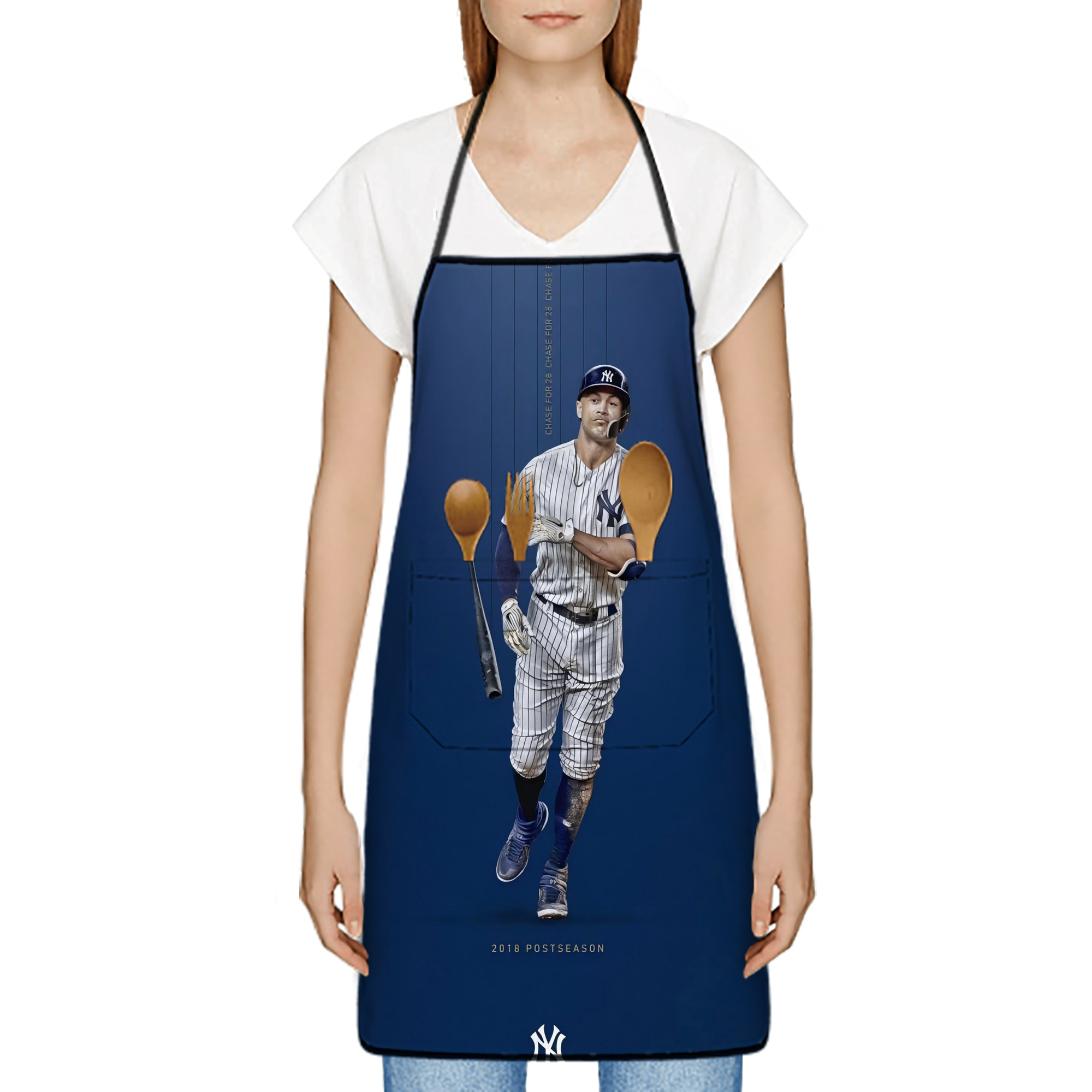 Giancarlo Stanton 12 Stain-Resistant Polyester Apron With Pocket – Full Print, Waterproof, Anti-Wrinkle, Anti-Pilling – Ideal For Kitchen, BBQ, Restaurant, Salon & More
