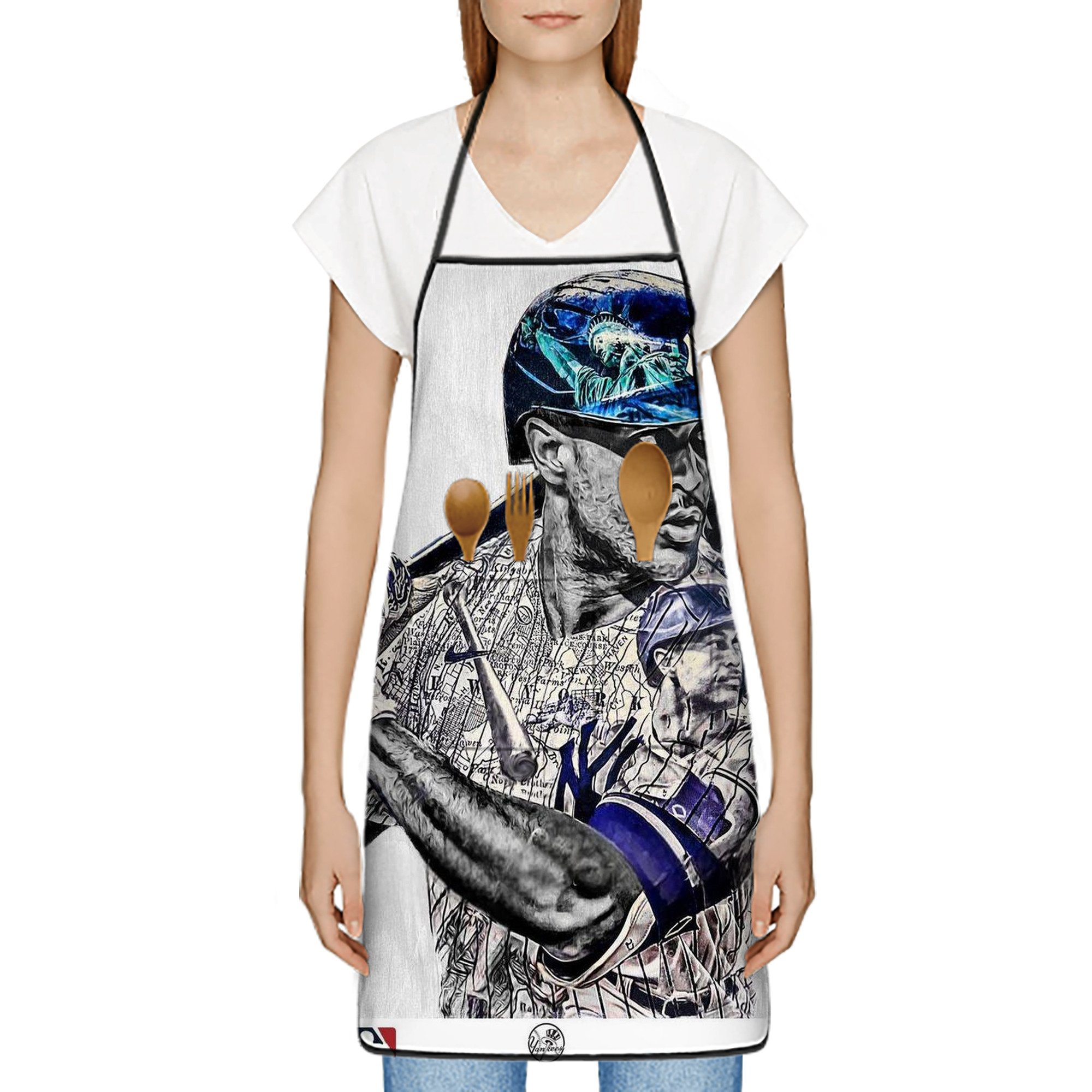 Giancarlo Stanton 28 Stain-Resistant Polyester Apron With Pocket – Full Print, Waterproof, Anti-Wrinkle, Anti-Pilling – Ideal For Kitchen, BBQ, Restaurant, Salon & More