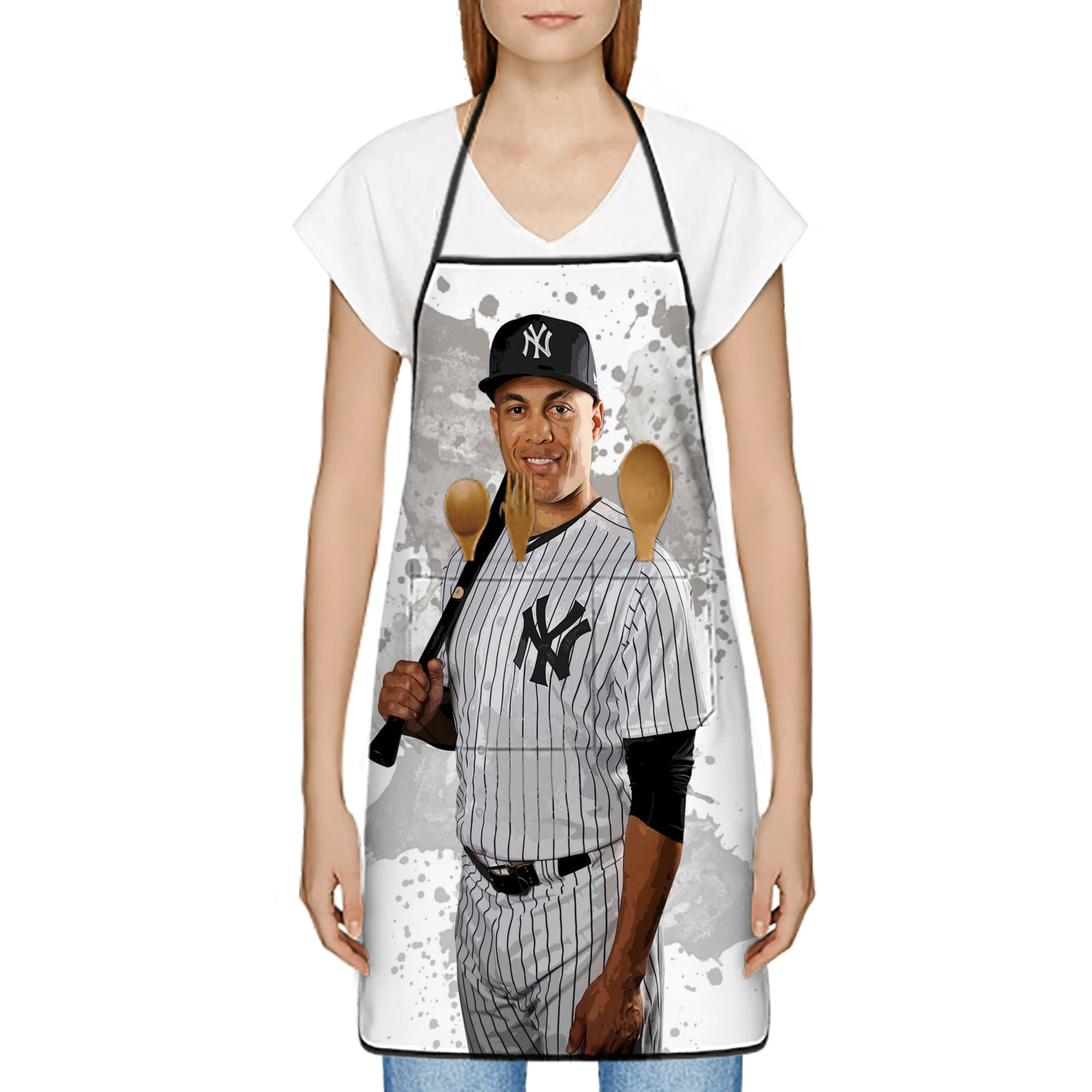Giancarlo Stanton 32 Stain-Resistant Polyester Apron With Pocket – Full Print, Waterproof, Anti-Wrinkle, Anti-Pilling – Ideal For Kitchen, BBQ, Restaurant, Salon & More