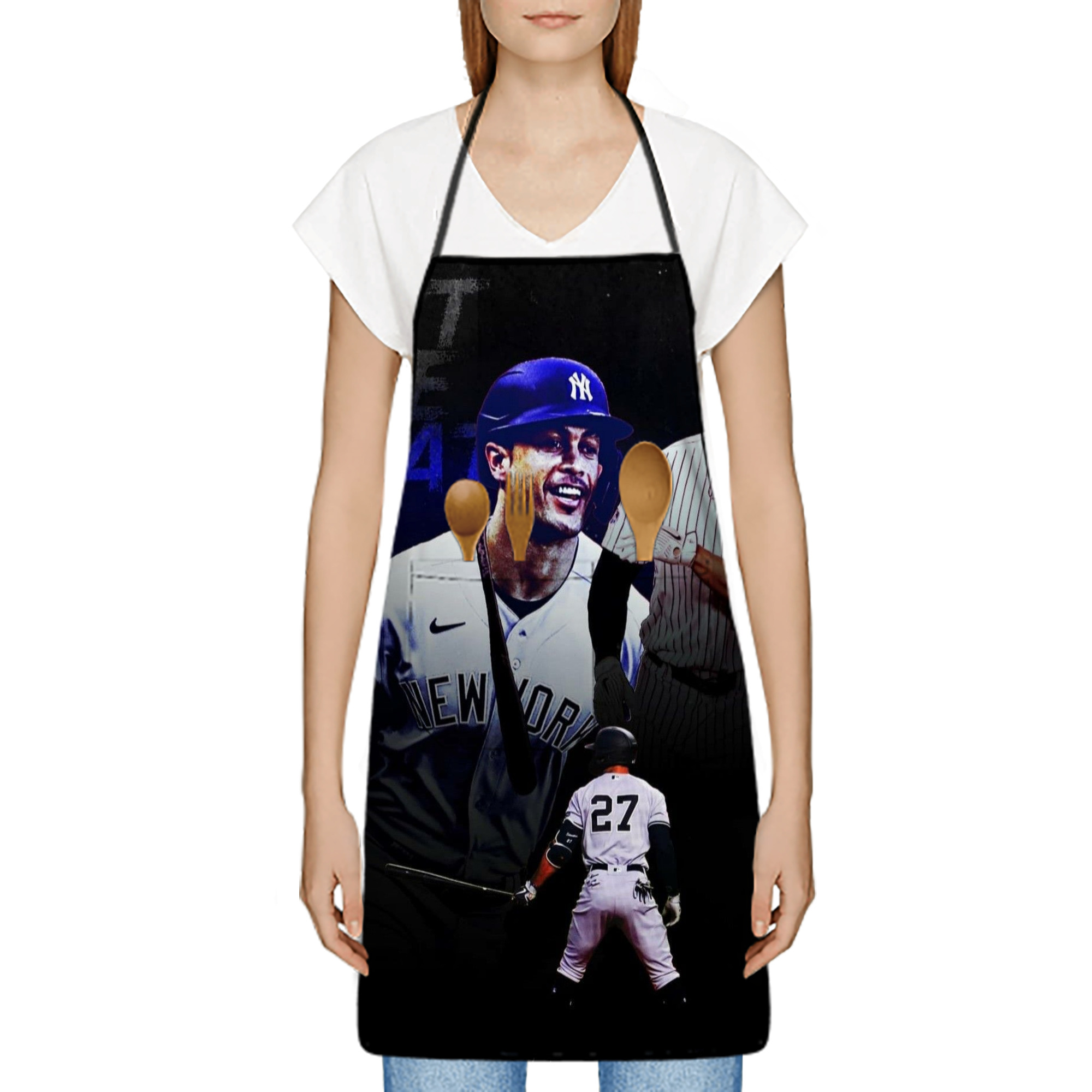 Giancarlo Stanton 36 Stain-Resistant Polyester Apron With Pocket – Full Print, Waterproof, Anti-Wrinkle, Anti-Pilling – Ideal For Kitchen, BBQ, Restaurant, Salon & More