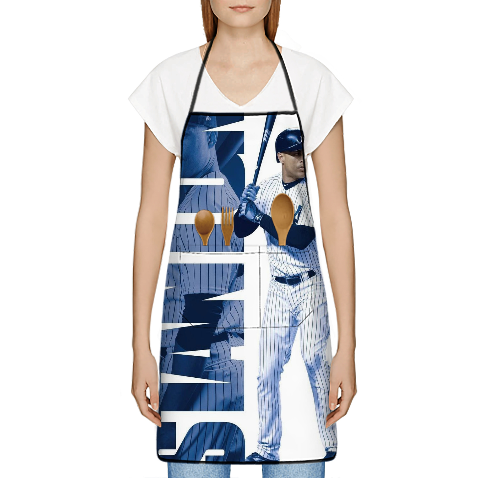 Giancarlo Stanton 34 Stain-Resistant Polyester Apron With Pocket – Full Print, Waterproof, Anti-Wrinkle, Anti-Pilling – Ideal For Kitchen, BBQ, Restaurant, Salon & More