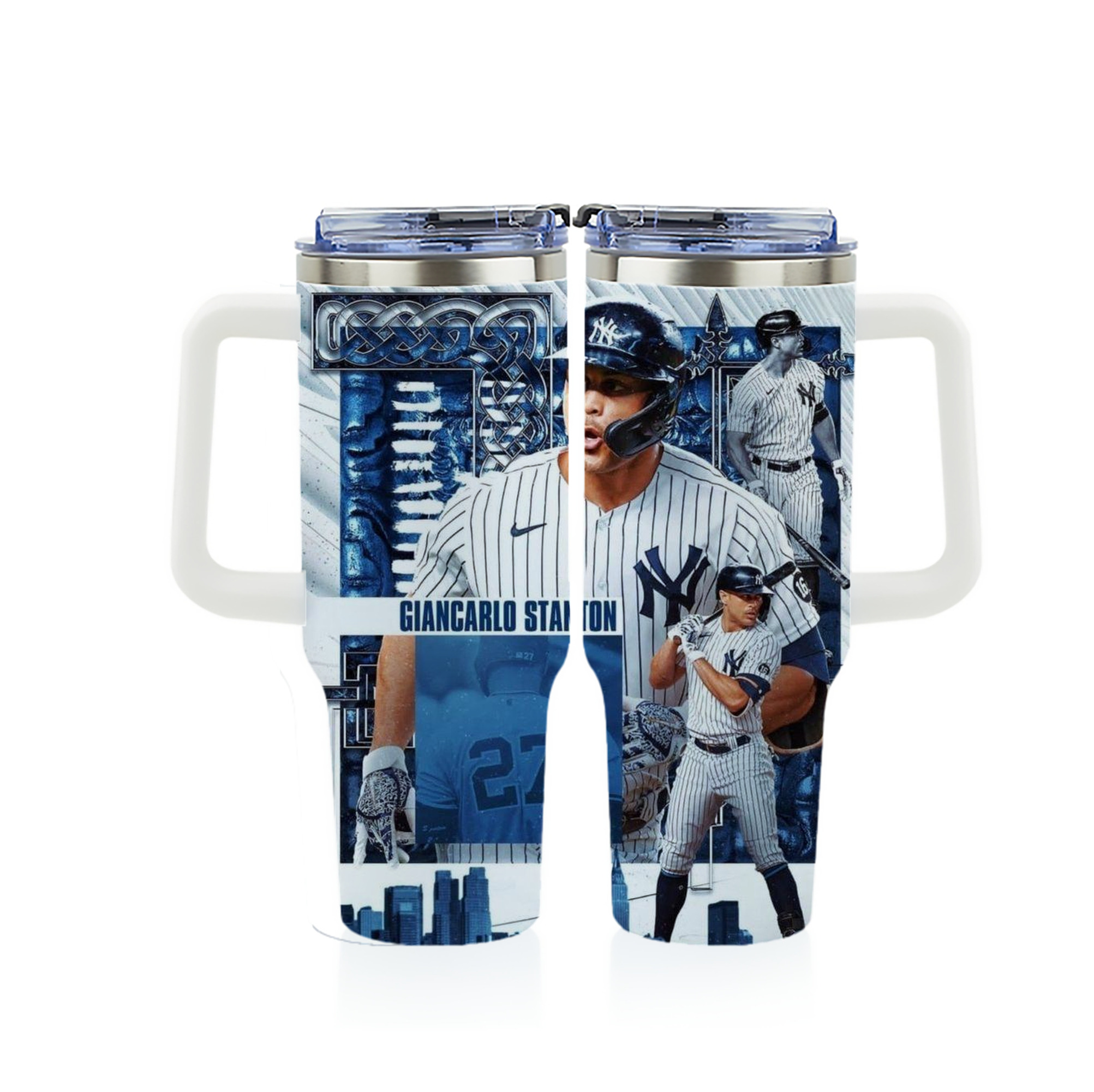 Giancarlo Stanton 17 40oz Full Wrap Car Tumbler – Durable Stainless Steel Travel Mug With Vibrant UV Print – Double Wall Insulated, Fits Most Car Cup Holders