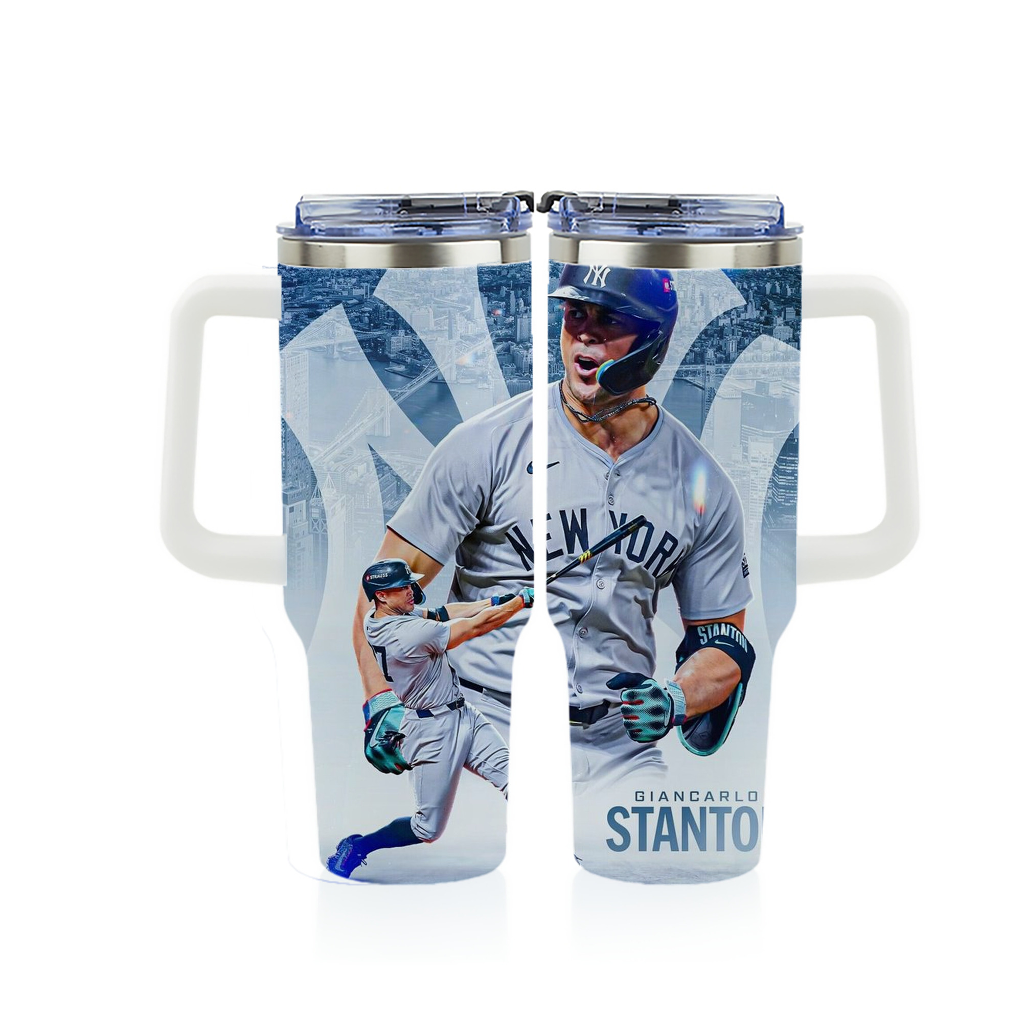Giancarlo Stanton 24 40oz Full Wrap Car Tumbler – Durable Stainless Steel Travel Mug With Vibrant UV Print – Double Wall Insulated, Fits Most Car Cup Holders