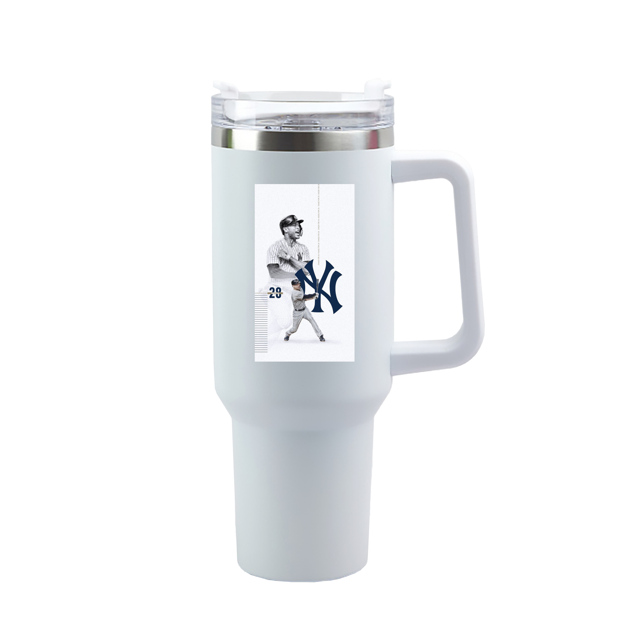Giancarlo Stanton 10 40oz Handle Car Tumbler – Durable Stainless Steel Travel Mug With UV Print – Double Wall Insulated, Fits Most Car Cup Holders