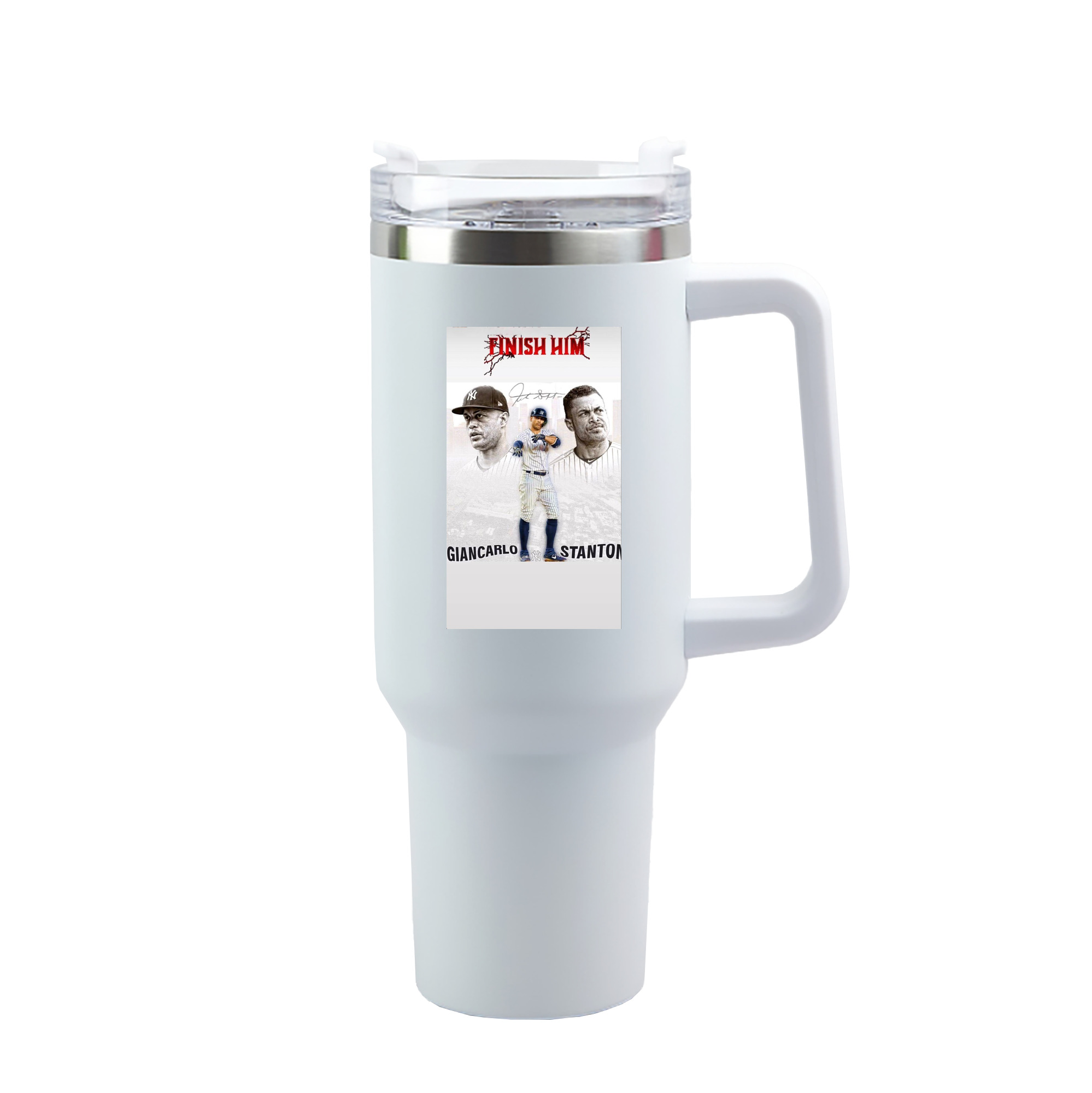 Giancarlo Stanton 11 40oz Handle Car Tumbler – Durable Stainless Steel Travel Mug With UV Print – Double Wall Insulated, Fits Most Car Cup Holders