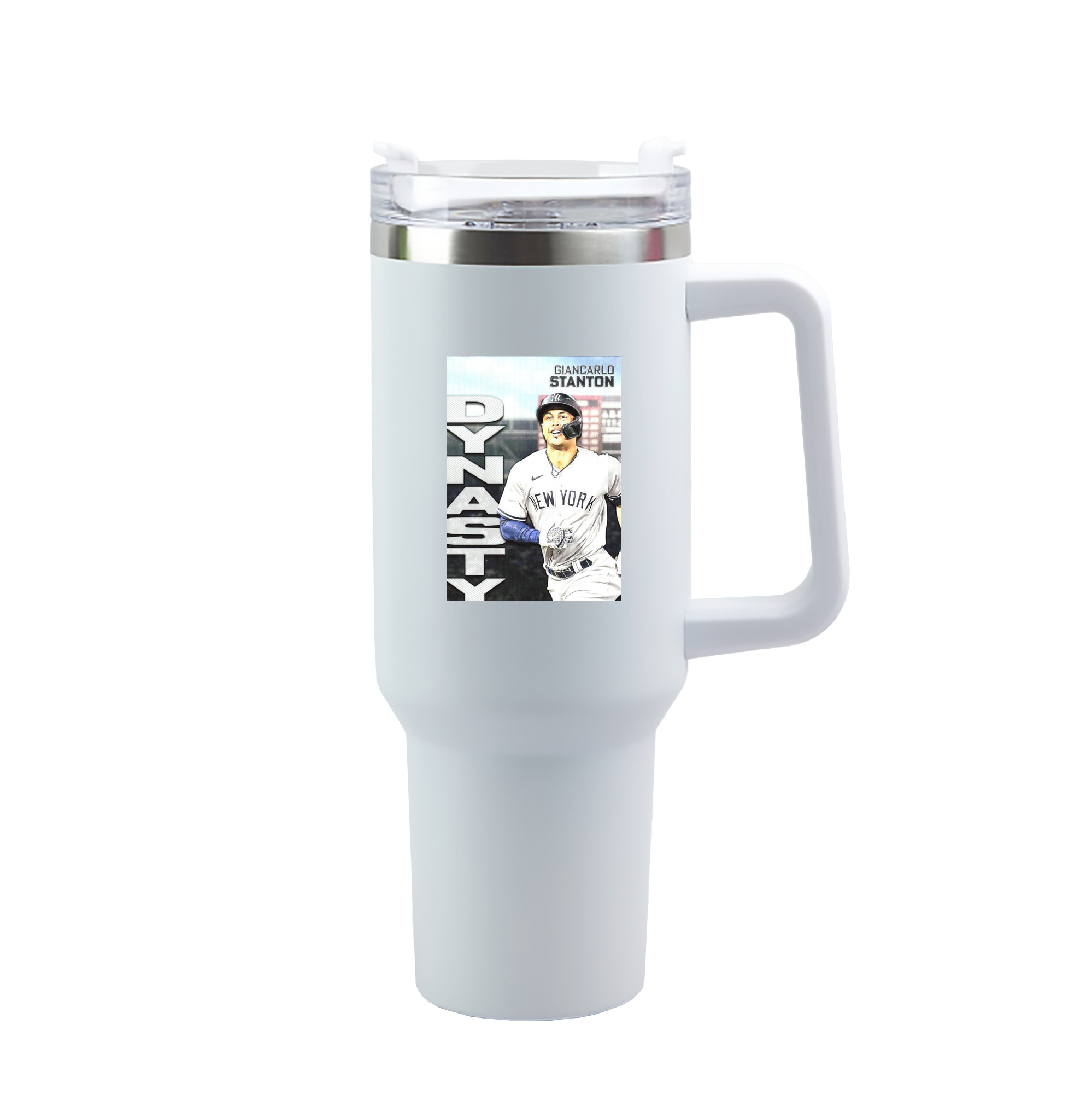 Giancarlo Stanton 21 40oz Handle Car Tumbler – Durable Stainless Steel Travel Mug With UV Print – Double Wall Insulated, Fits Most Car Cup Holders