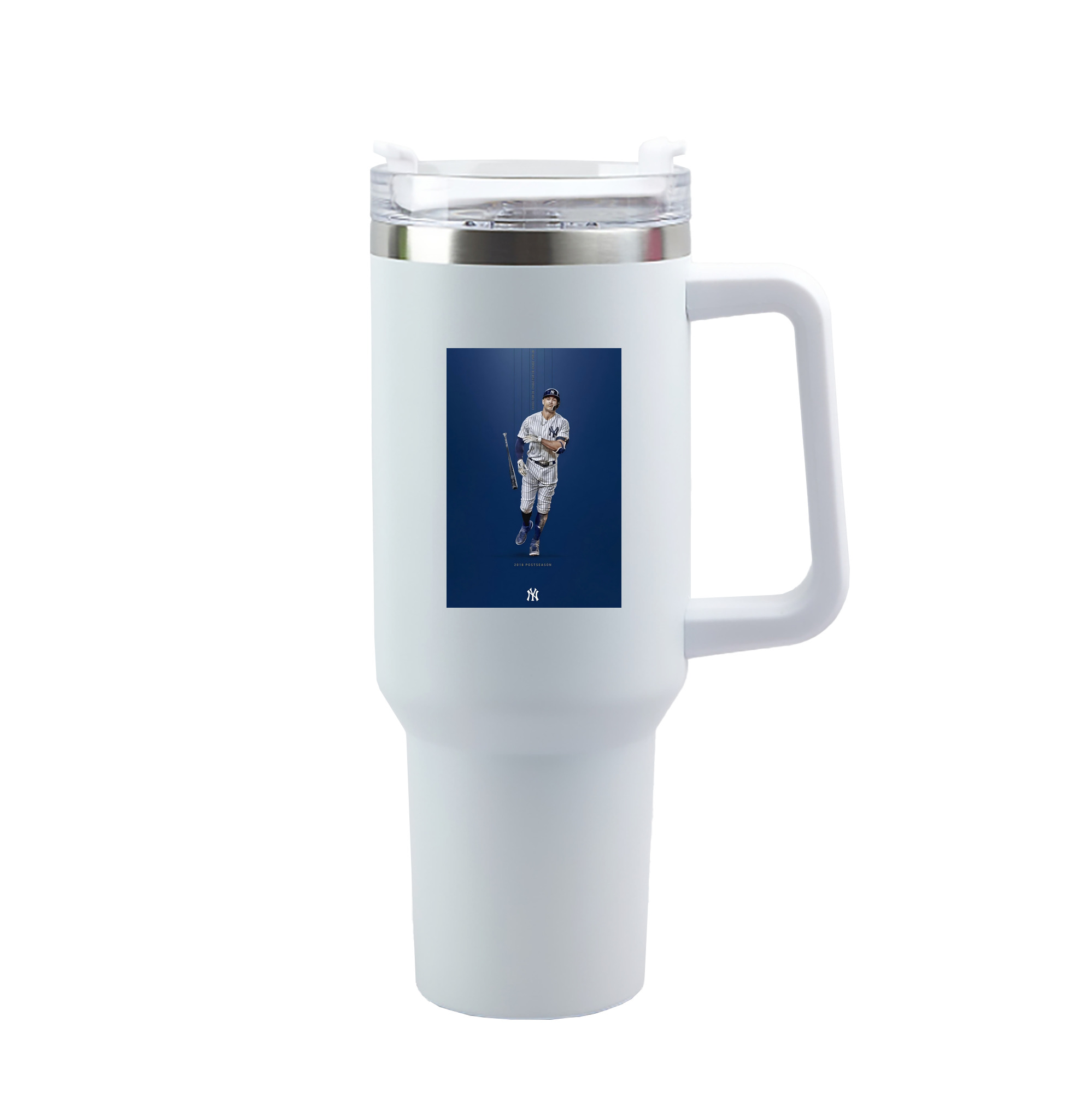 Giancarlo Stanton 12 40oz Handle Car Tumbler – Durable Stainless Steel Travel Mug With UV Print – Double Wall Insulated, Fits Most Car Cup Holders