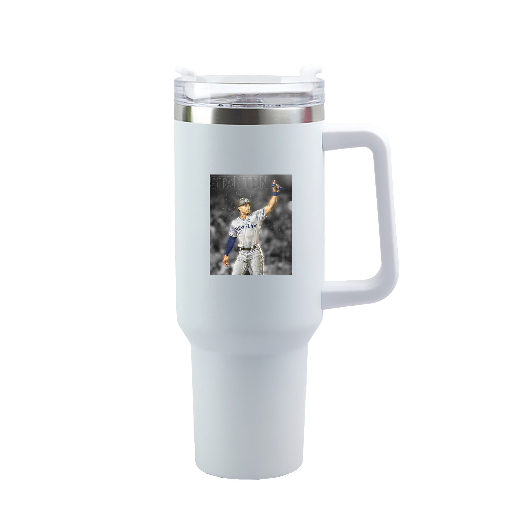 Giancarlo Stanton 25 40oz Handle Car Tumbler – Durable Stainless Steel Travel Mug With UV Print – Double Wall Insulated, Fits Most Car Cup Holders