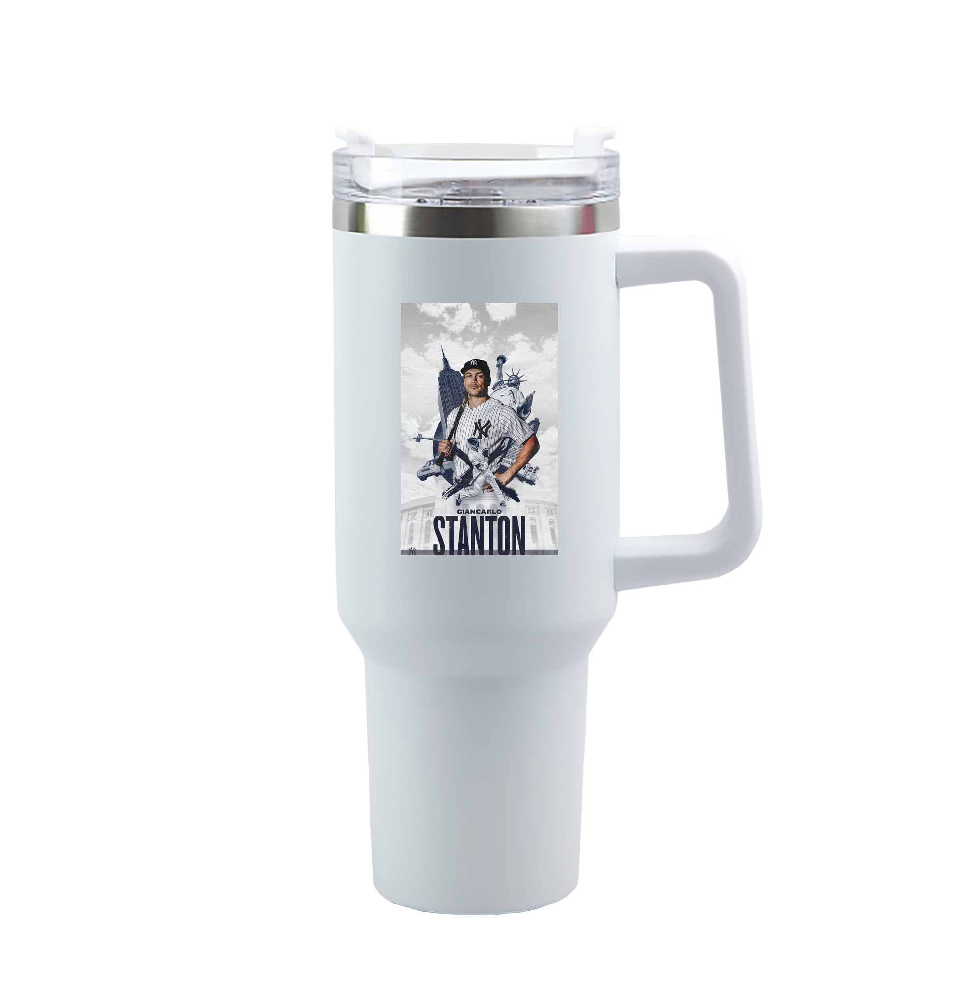 Giancarlo Stanton 23 40oz Handle Car Tumbler – Durable Stainless Steel Travel Mug With UV Print – Double Wall Insulated, Fits Most Car Cup Holders