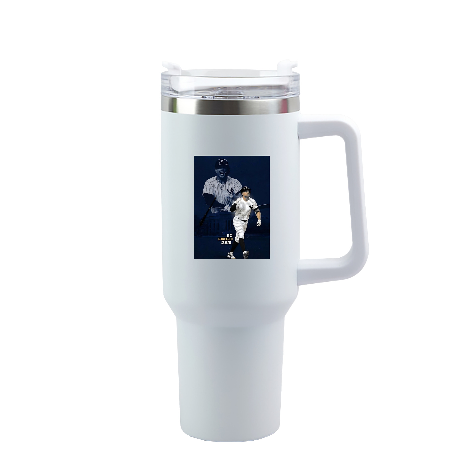 Giancarlo Stanton 29 40oz Handle Car Tumbler – Durable Stainless Steel Travel Mug With UV Print – Double Wall Insulated, Fits Most Car Cup Holders