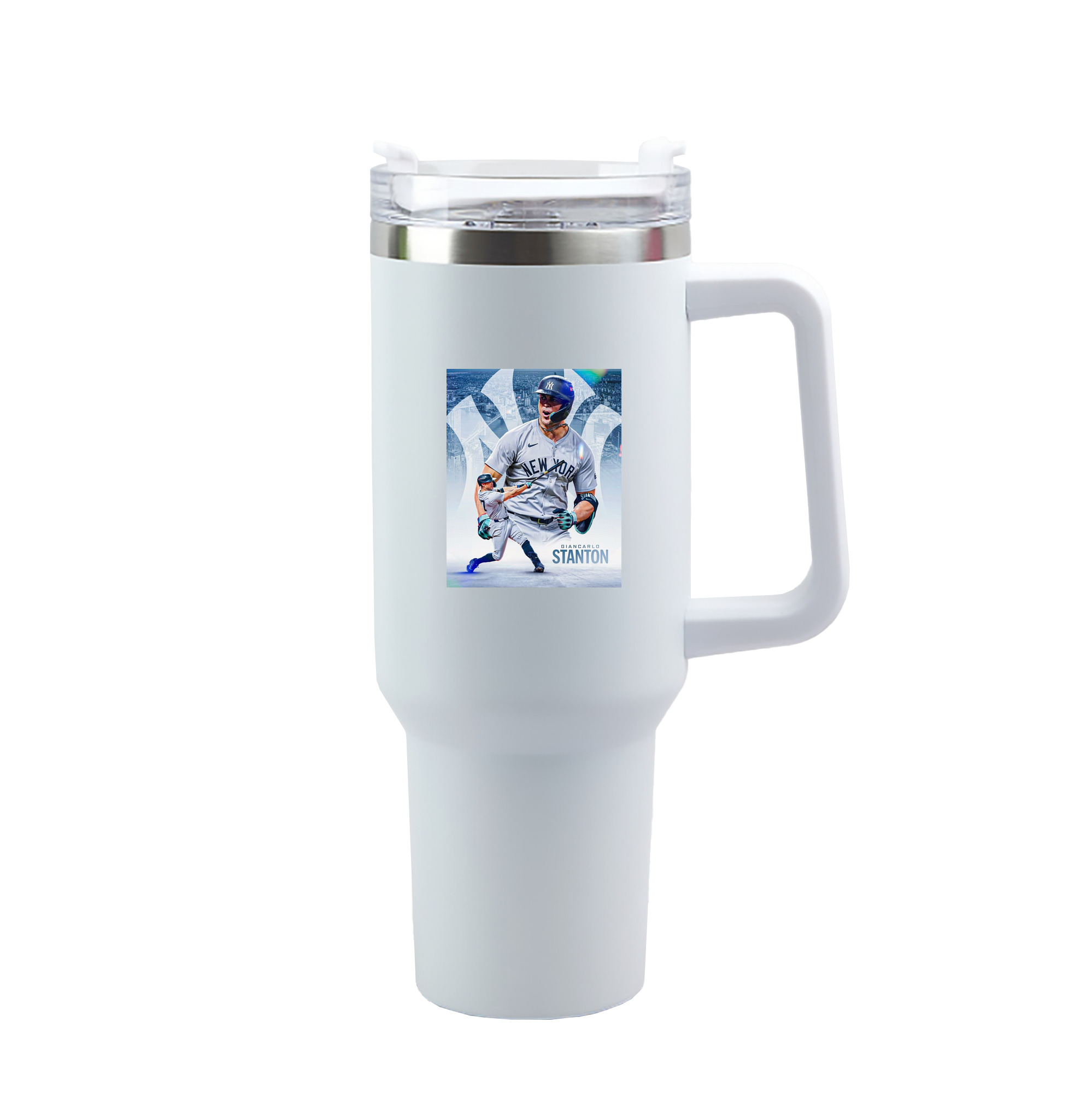 Giancarlo Stanton 24 40oz Handle Car Tumbler – Durable Stainless Steel Travel Mug With UV Print – Double Wall Insulated, Fits Most Car Cup Holders