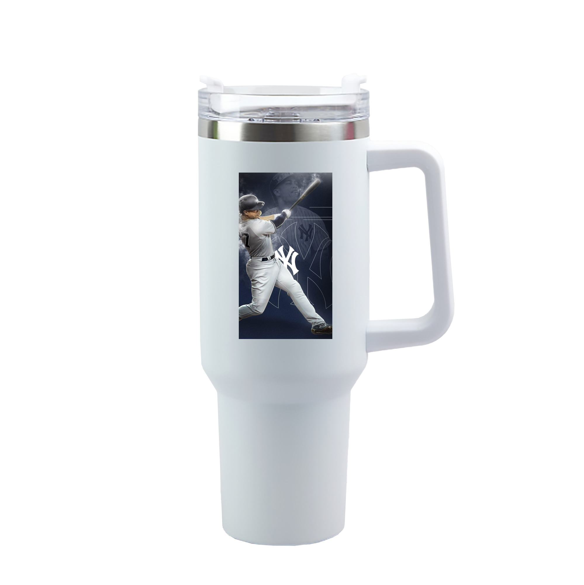 Giancarlo Stanton 27 40oz Handle Car Tumbler – Durable Stainless Steel Travel Mug With UV Print – Double Wall Insulated, Fits Most Car Cup Holders