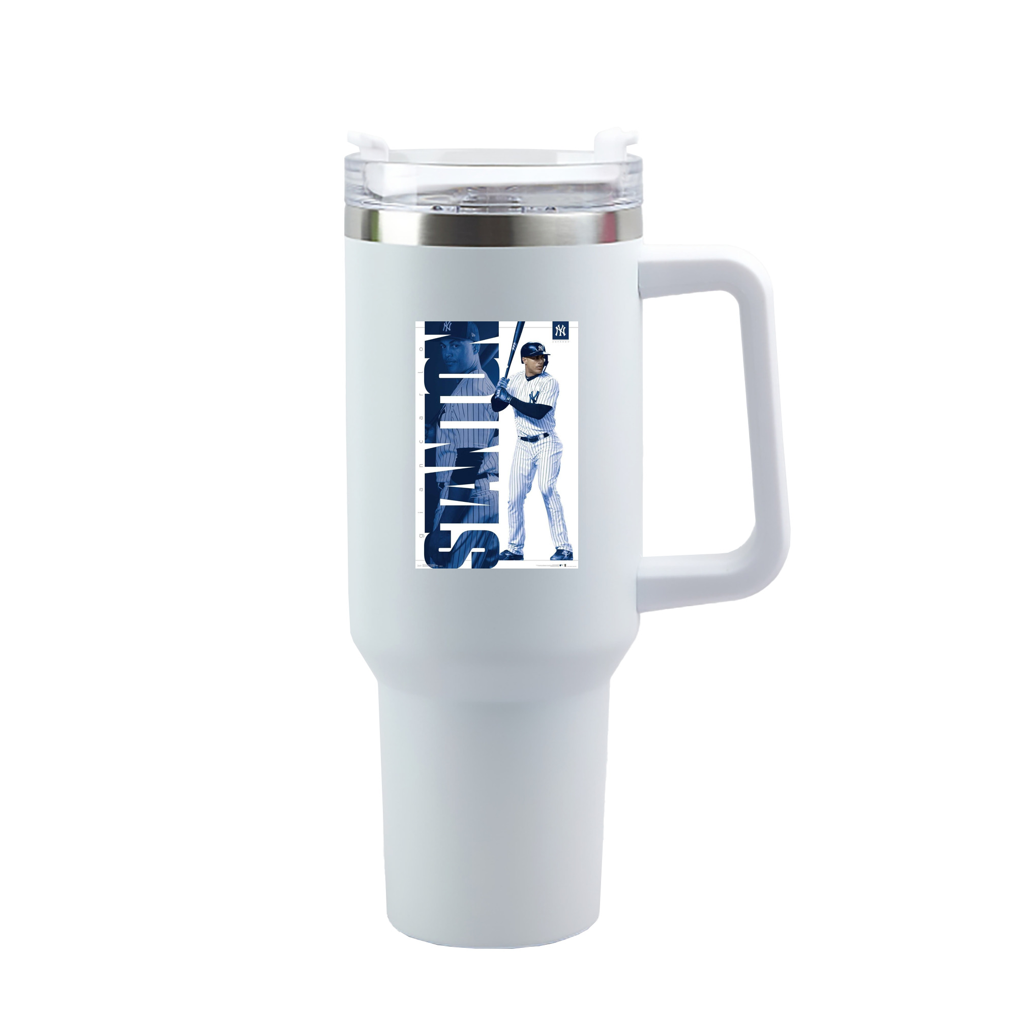 Giancarlo Stanton 34 40oz Handle Car Tumbler – Durable Stainless Steel Travel Mug With UV Print – Double Wall Insulated, Fits Most Car Cup Holders