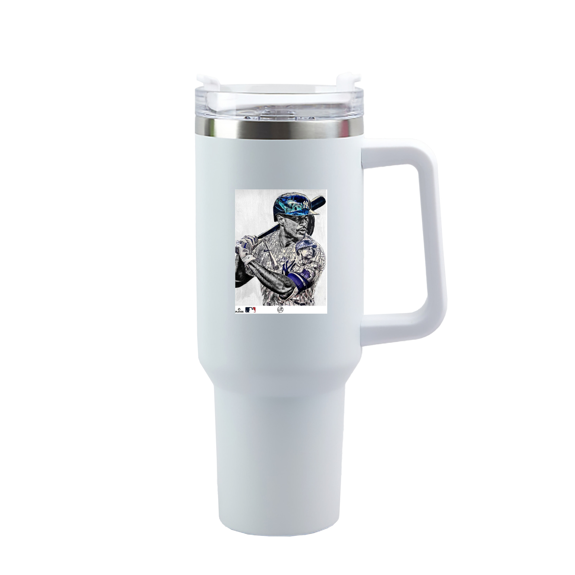 Giancarlo Stanton 28 40oz Handle Car Tumbler – Durable Stainless Steel Travel Mug With UV Print – Double Wall Insulated, Fits Most Car Cup Holders