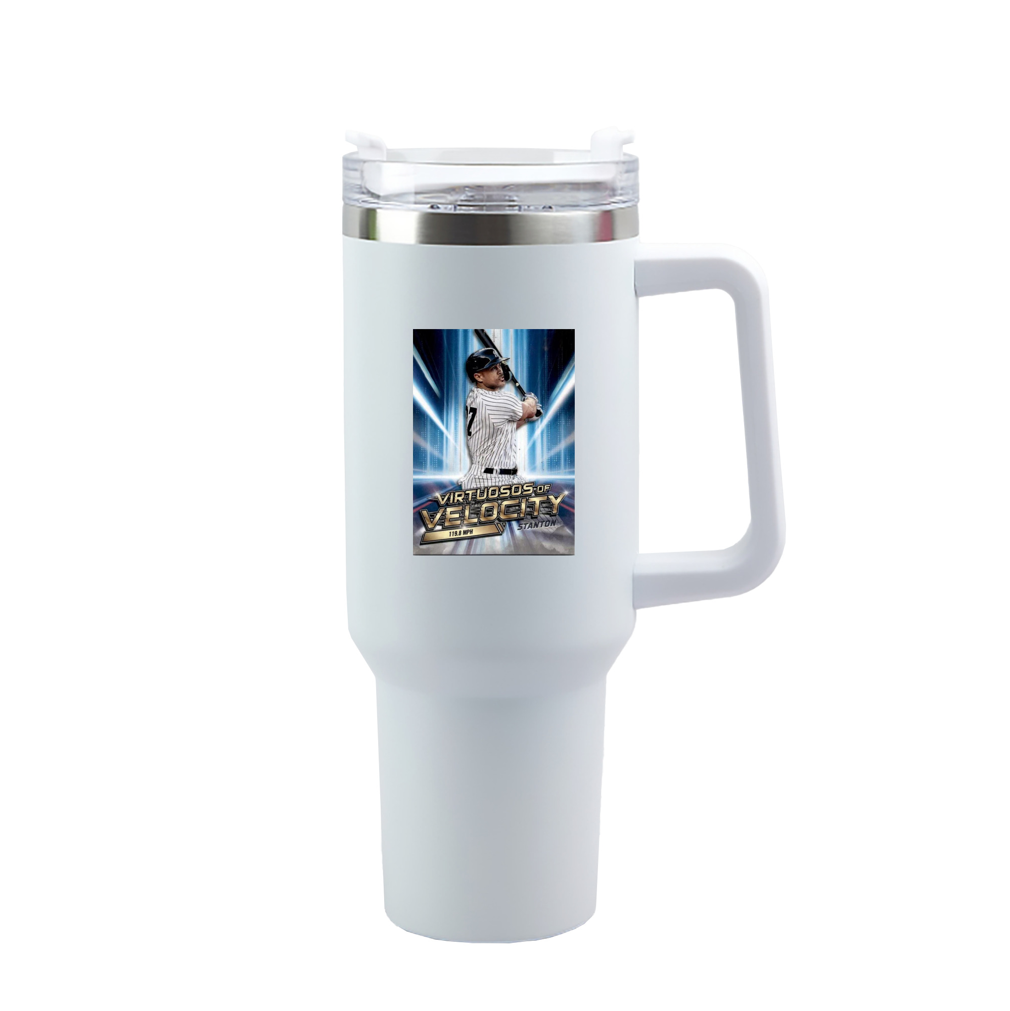 Giancarlo Stanton 33 40oz Handle Car Tumbler – Durable Stainless Steel Travel Mug With UV Print – Double Wall Insulated, Fits Most Car Cup Holders