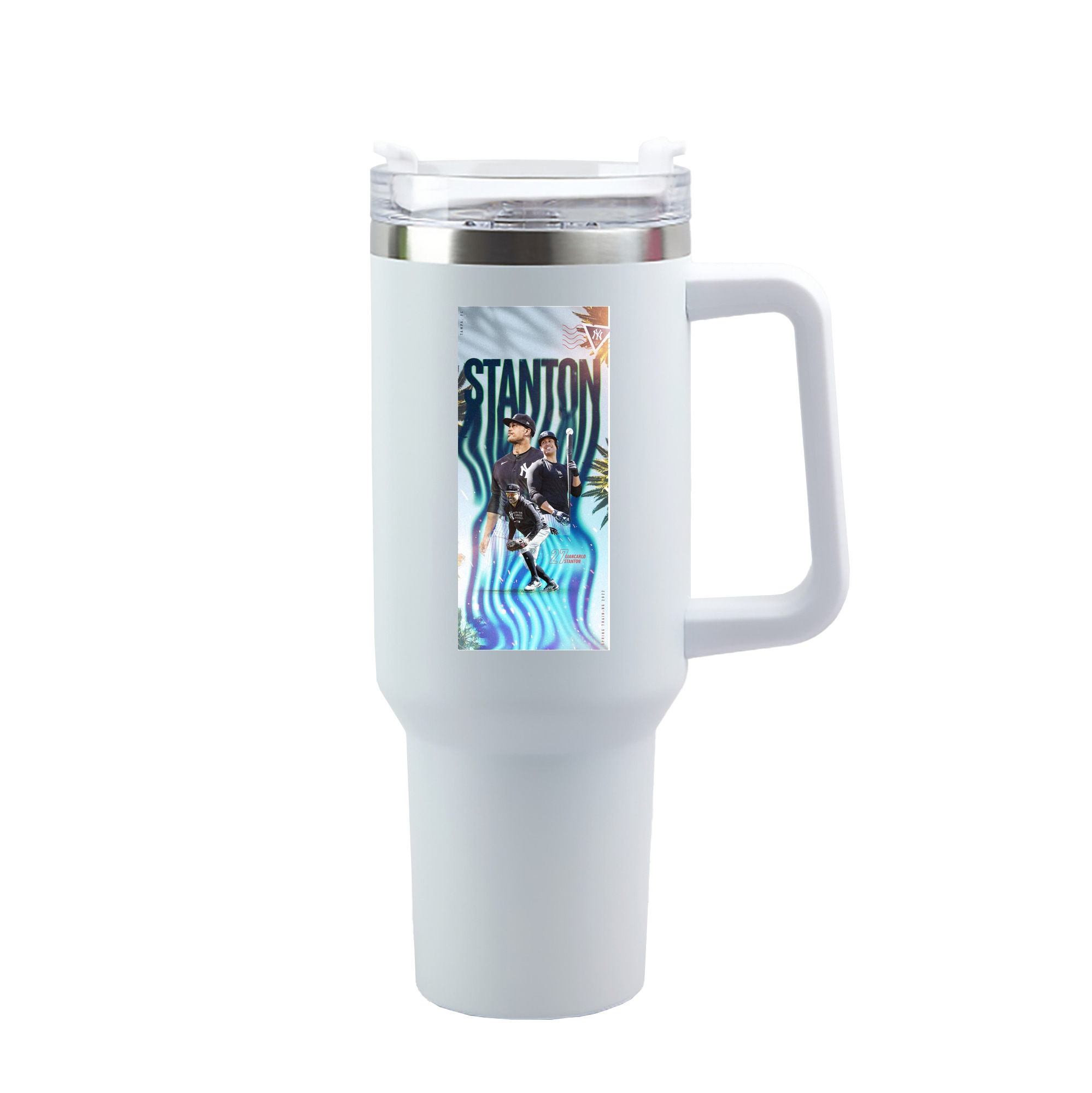 Giancarlo Stanton 31 40oz Handle Car Tumbler – Durable Stainless Steel Travel Mug With UV Print – Double Wall Insulated, Fits Most Car Cup Holders