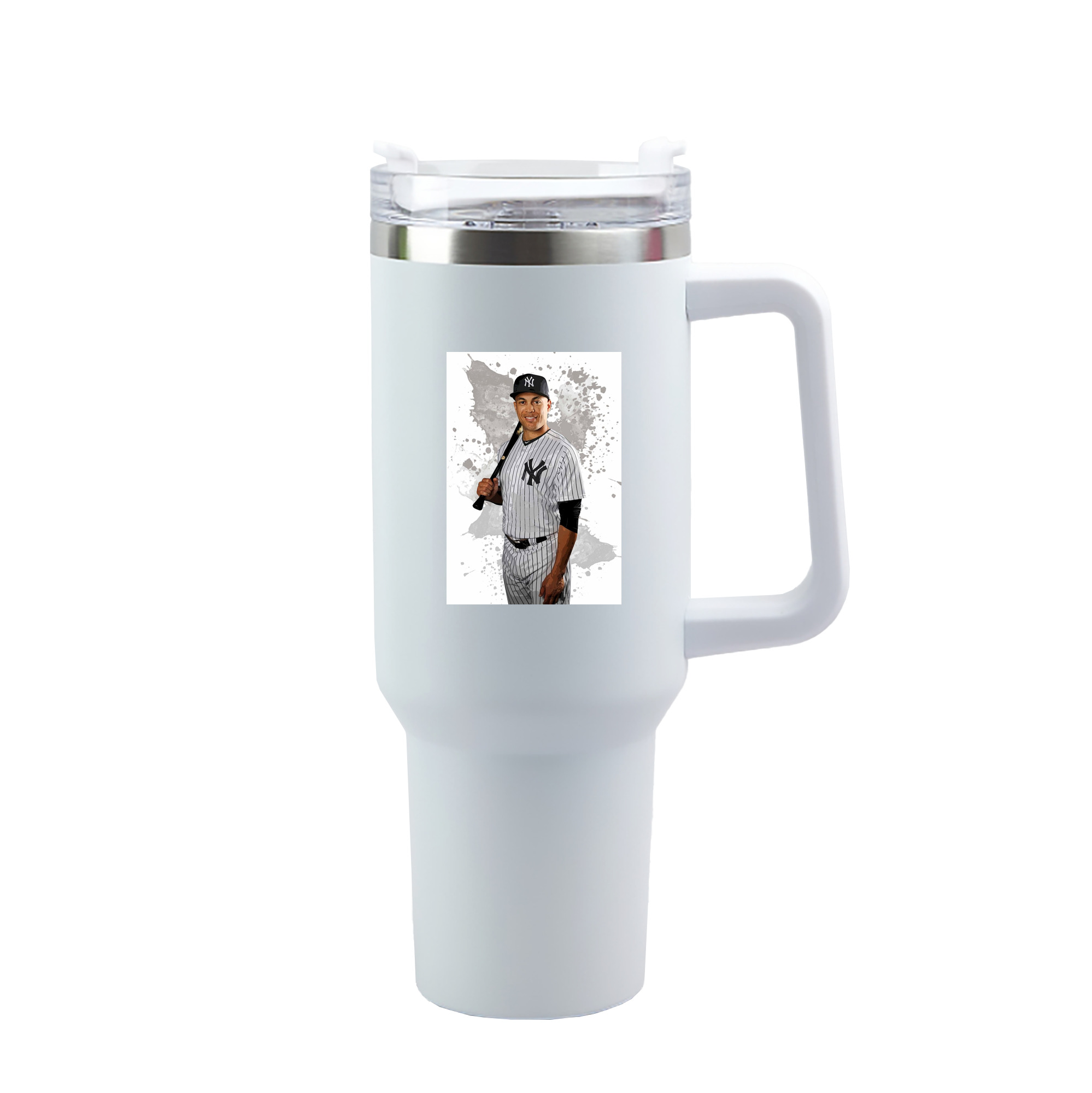 Giancarlo Stanton 32 40oz Handle Car Tumbler – Durable Stainless Steel Travel Mug With UV Print – Double Wall Insulated, Fits Most Car Cup Holders