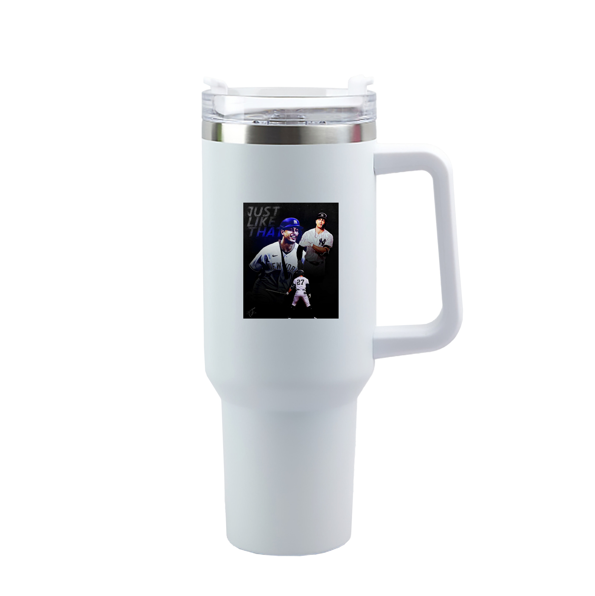 Giancarlo Stanton 36 40oz Handle Car Tumbler – Durable Stainless Steel Travel Mug With UV Print – Double Wall Insulated, Fits Most Car Cup Holders