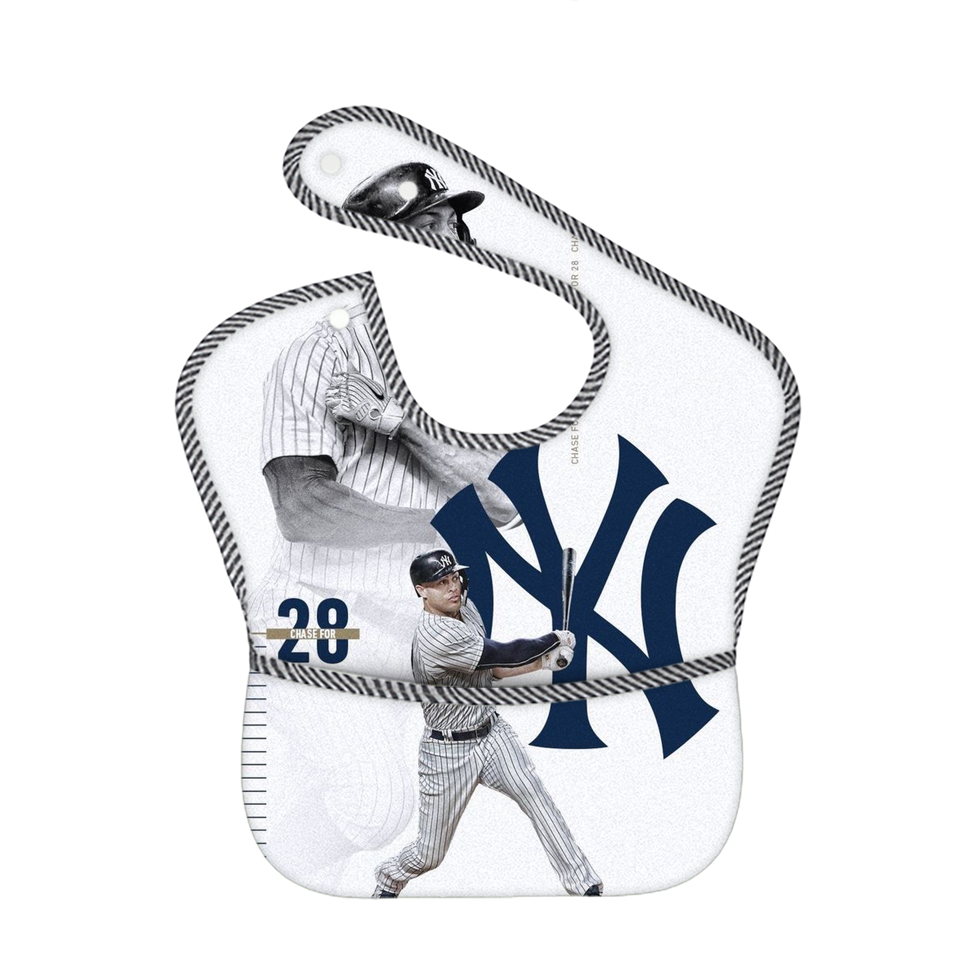 Giancarlo Stanton 10 Adjustable Waterproof Toddler Bib – Full-Print Durable Polyester – Foldable Crumb Pocket – Easy Snap Closure – Soft