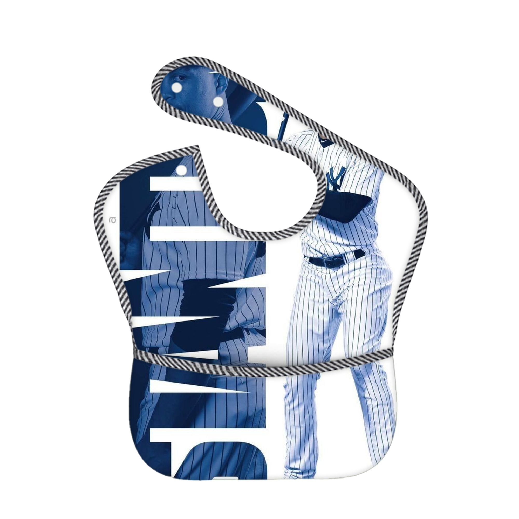 Giancarlo Stanton 34 Adjustable Waterproof Toddler Bib – Full-Print Durable Polyester – Foldable Crumb Pocket – Easy Snap Closure – Soft