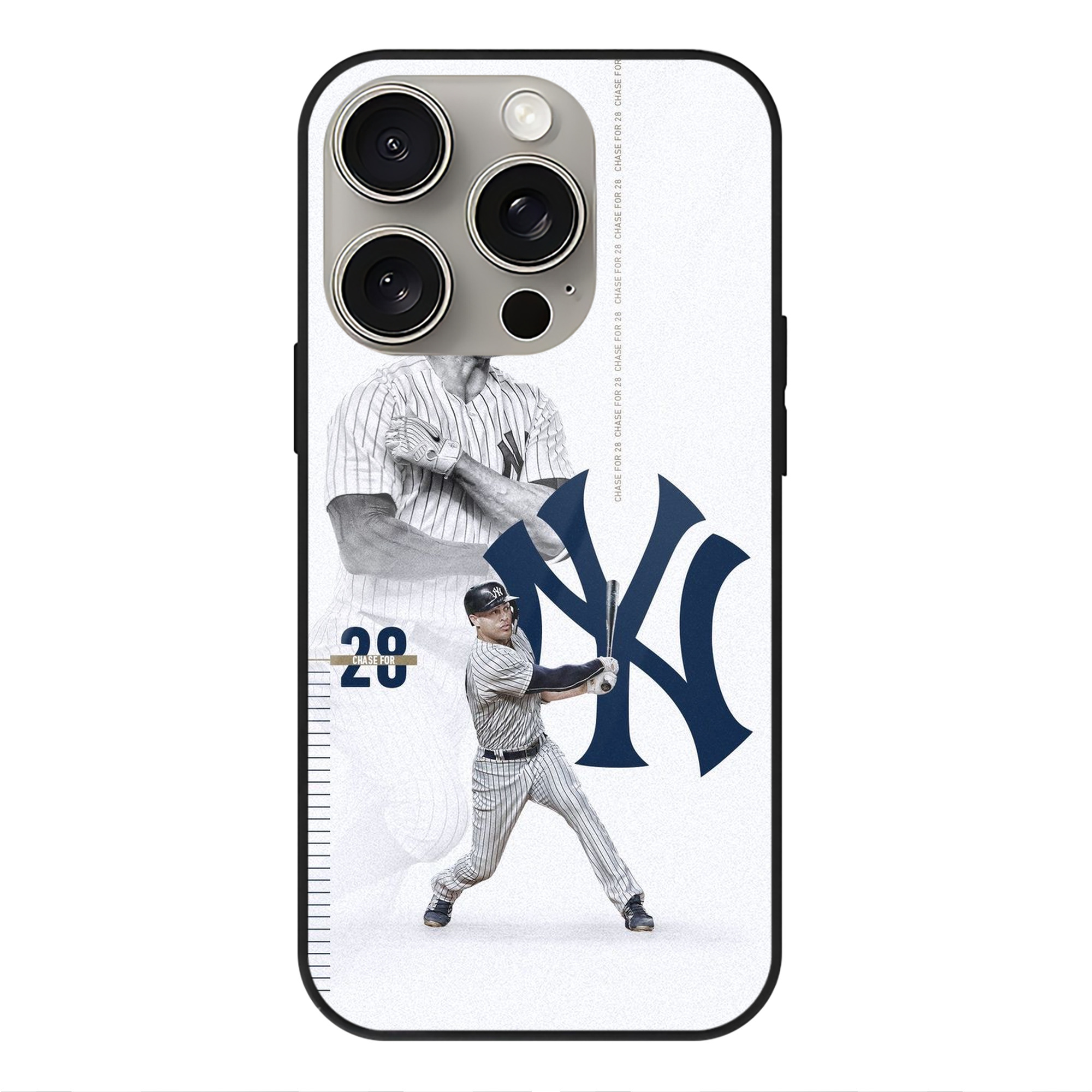 Giancarlo Stanton 10 IPhone 15 Pro Mirror Phone Case – UV Printed Glass + TPU – Scratch-Resistant, Wireless Charging Compatible, Precise Fit & Stylish Design
