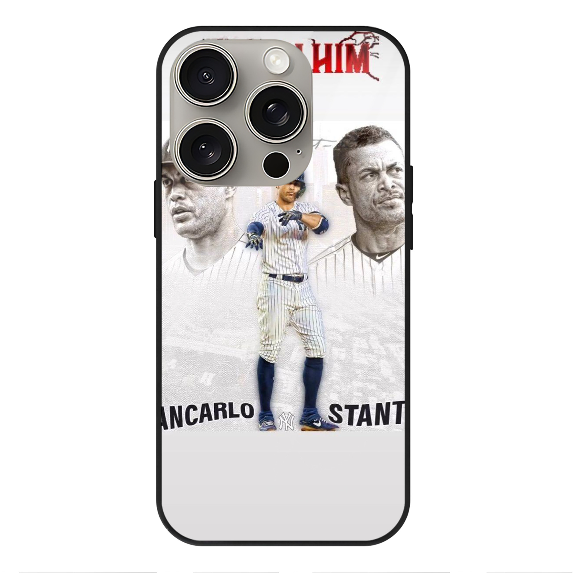 Giancarlo Stanton 11 IPhone 15 Pro Mirror Phone Case – UV Printed Glass + TPU – Scratch-Resistant, Wireless Charging Compatible, Precise Fit & Stylish Design