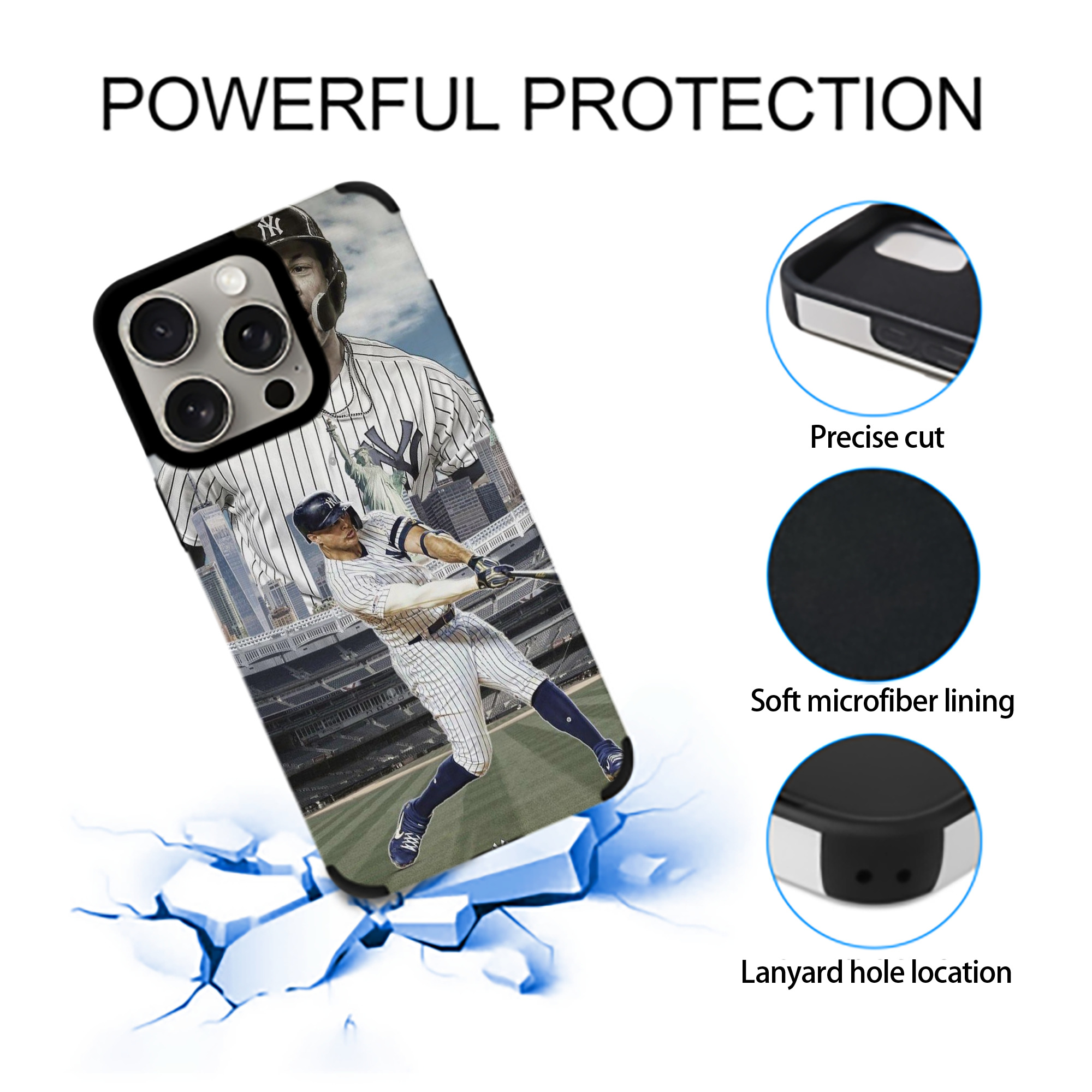Giancarlo Stanton 14 IPhone 15 Pro Max PU Leather Case – Soft Lining, 360° Protection – Precise Fit, 3D Buttons, Easy Charging – Anti-Yellowing, Easy To Clean
