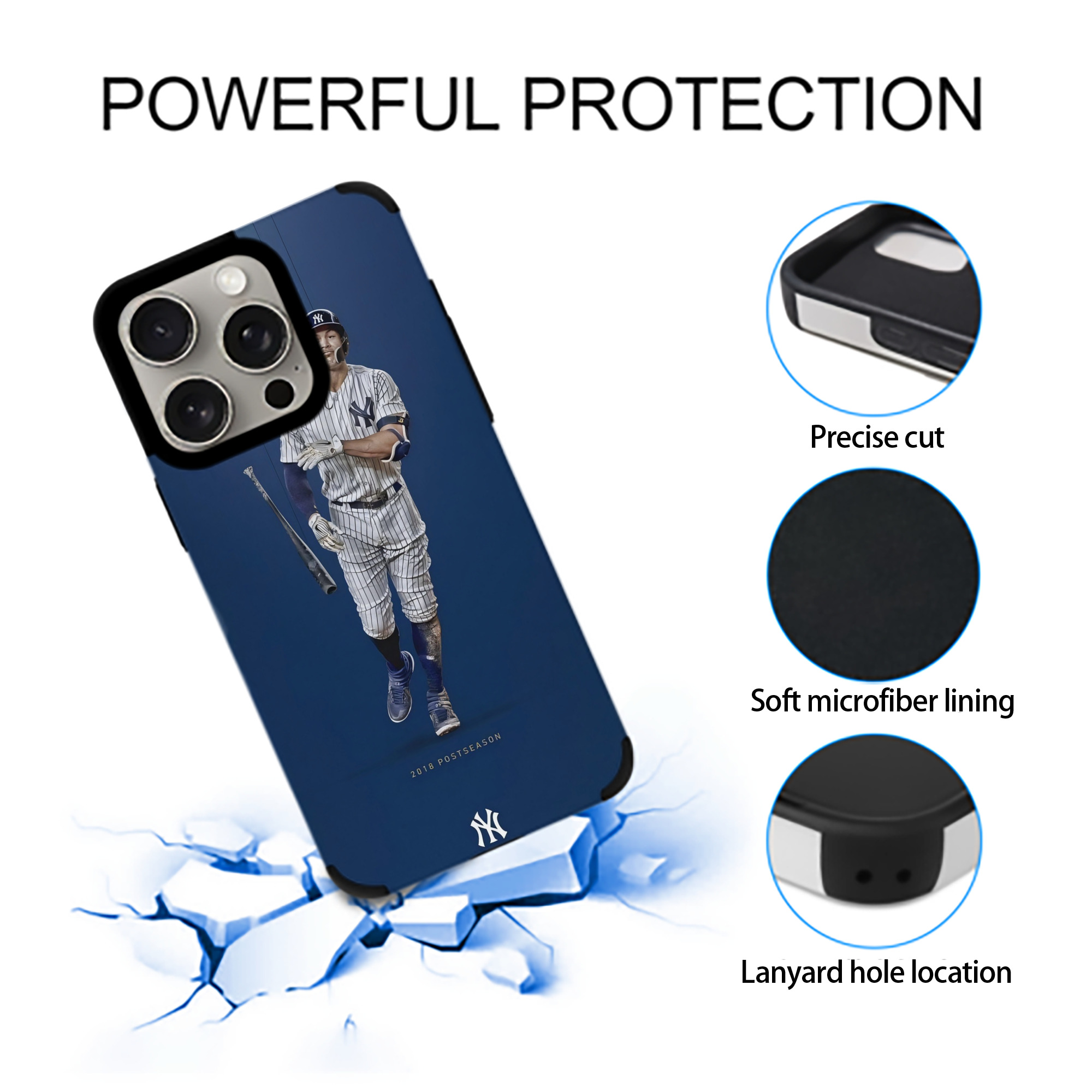 Giancarlo Stanton 12 IPhone 15 Pro Max PU Leather Case – Soft Lining, 360° Protection – Precise Fit, 3D Buttons, Easy Charging – Anti-Yellowing, Easy To Clean