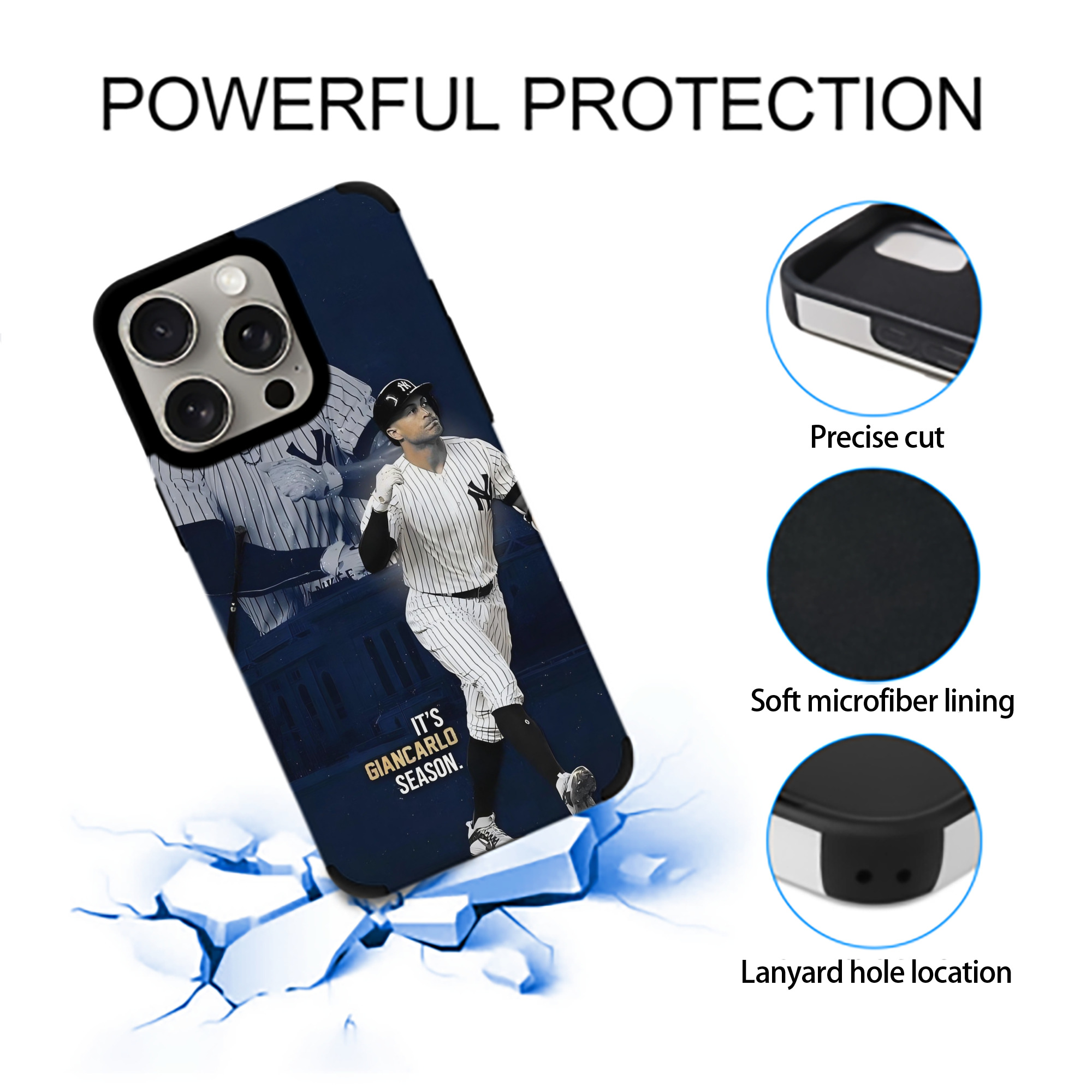 Giancarlo Stanton 29 IPhone 15 Pro Max PU Leather Case – Soft Lining, 360° Protection – Precise Fit, 3D Buttons, Easy Charging – Anti-Yellowing, Easy To Clean
