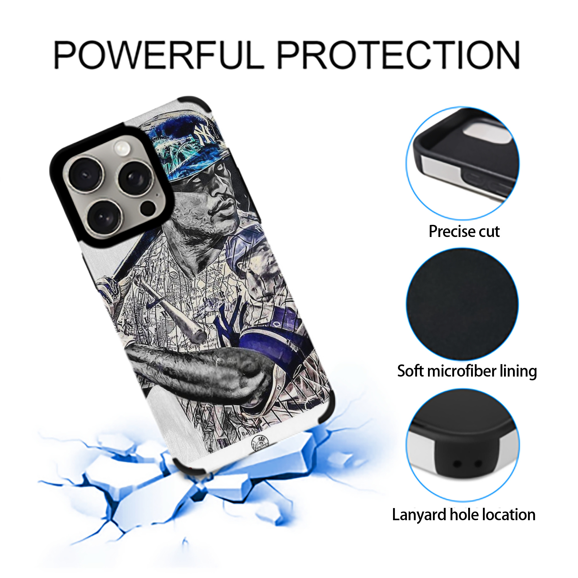 Giancarlo Stanton 28 IPhone 15 Pro Max PU Leather Case – Soft Lining, 360° Protection – Precise Fit, 3D Buttons, Easy Charging – Anti-Yellowing, Easy To Clean