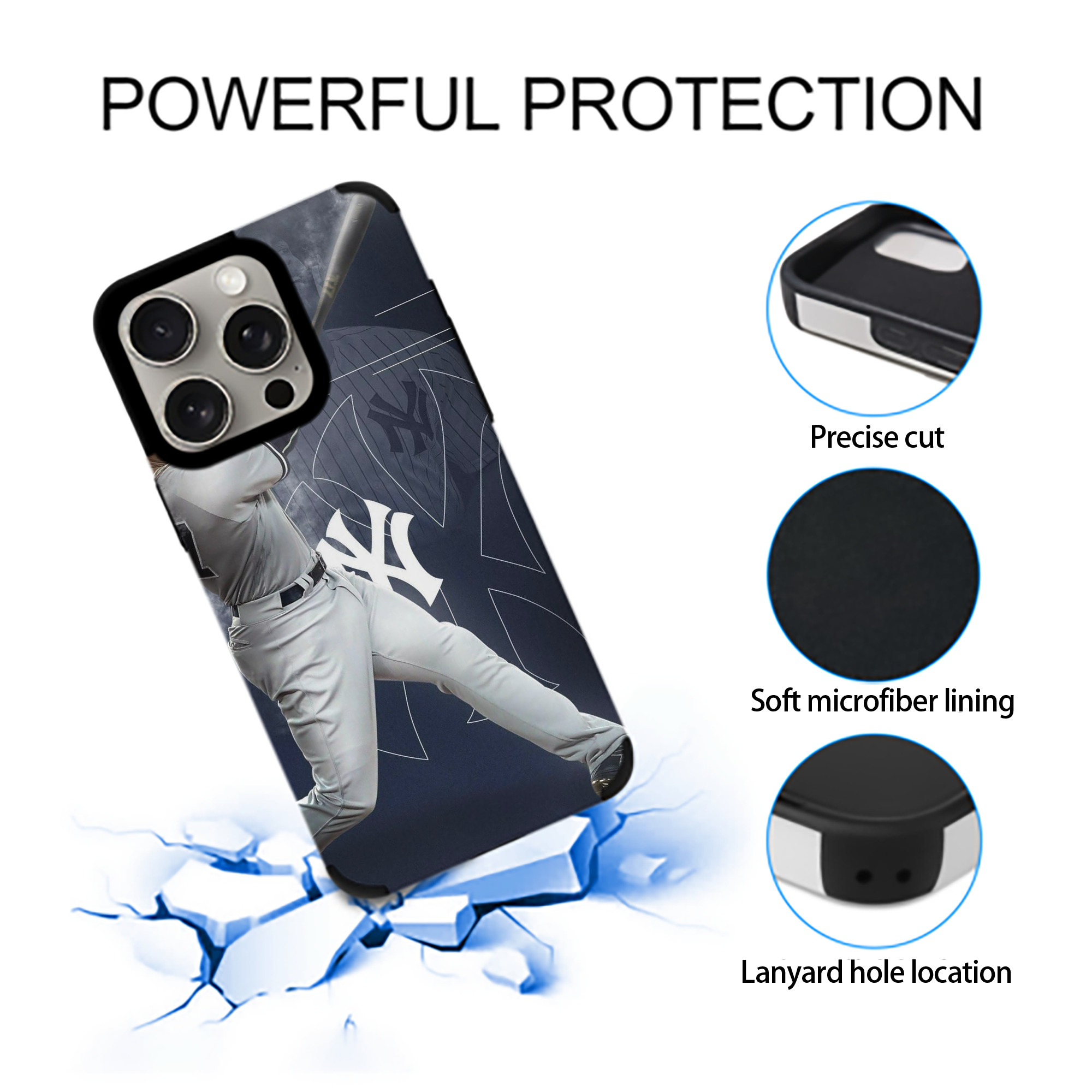 Giancarlo Stanton 27 IPhone 15 Pro Max PU Leather Case – Soft Lining, 360° Protection – Precise Fit, 3D Buttons, Easy Charging – Anti-Yellowing, Easy To Clean