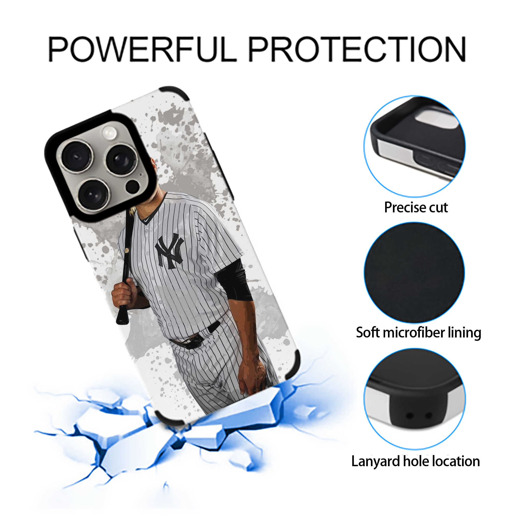 Giancarlo Stanton 32 IPhone 15 Pro Max PU Leather Case – Soft Lining, 360° Protection – Precise Fit, 3D Buttons, Easy Charging – Anti-Yellowing, Easy To Clean