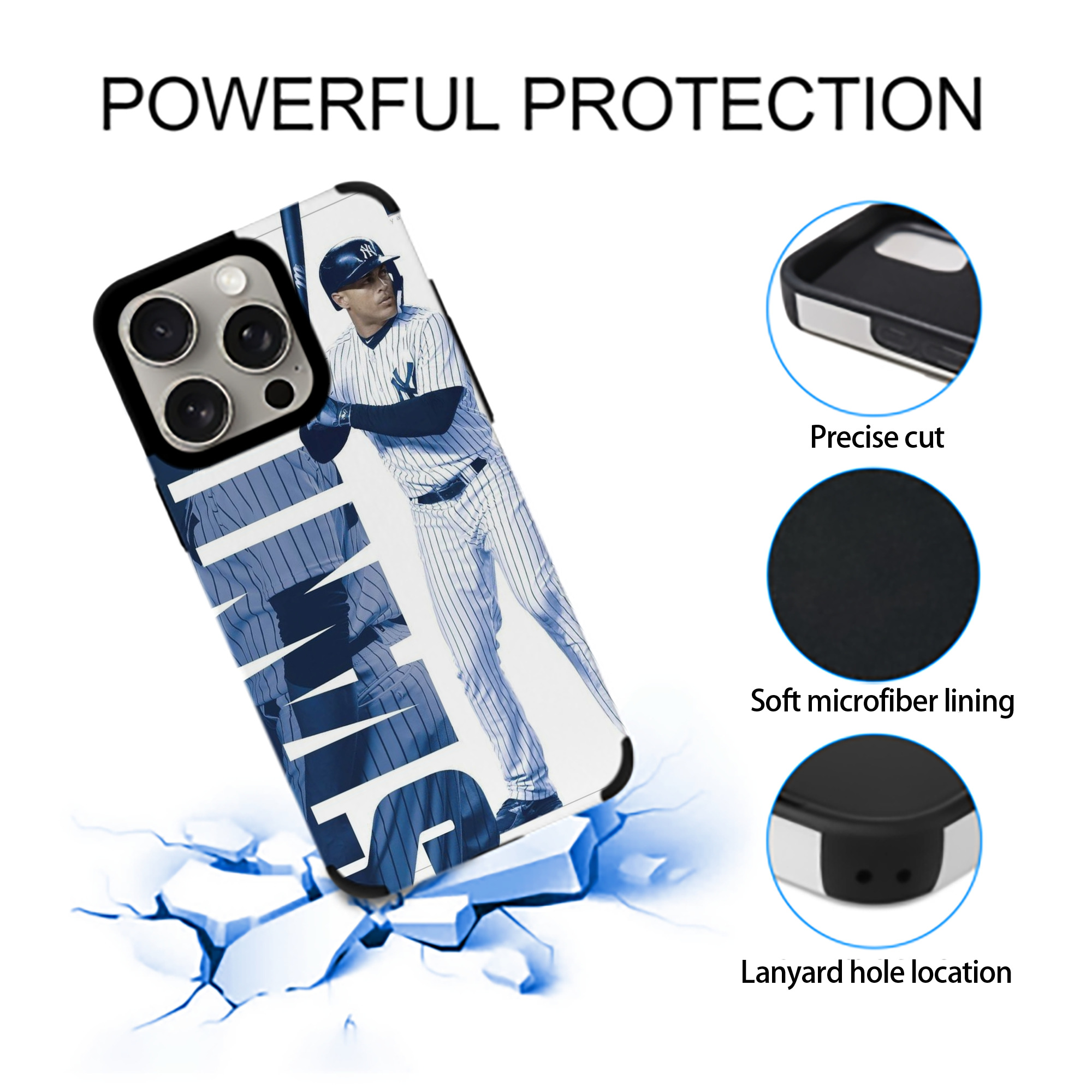 Giancarlo Stanton 34 IPhone 15 Pro Max PU Leather Case – Soft Lining, 360° Protection – Precise Fit, 3D Buttons, Easy Charging – Anti-Yellowing, Easy To Clean