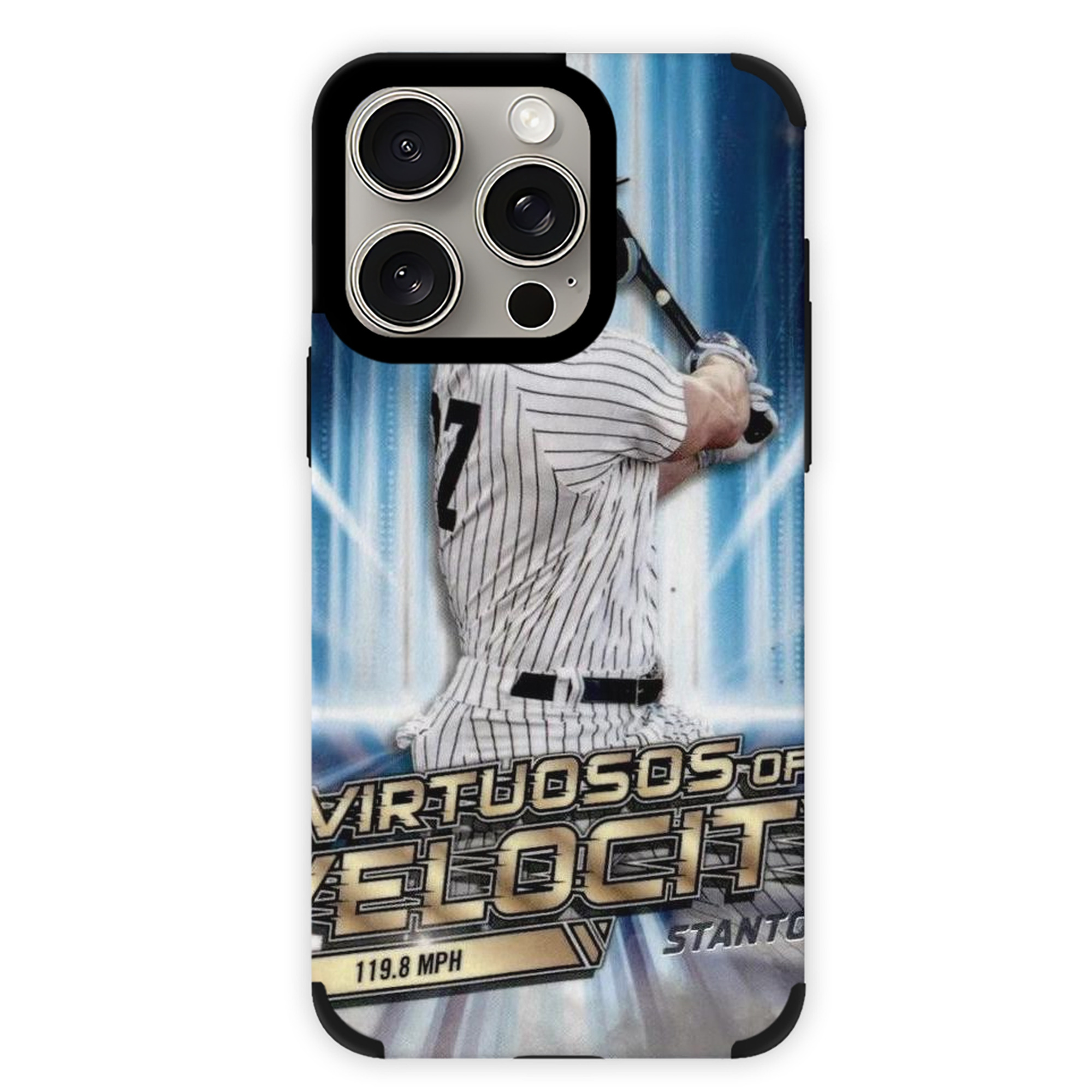 Giancarlo Stanton 33 IPhone 15 Pro Max PU Leather Case – Soft Lining, 360° Protection – Precise Fit, 3D Buttons, Easy Charging – Anti-Yellowing, Easy To Clean