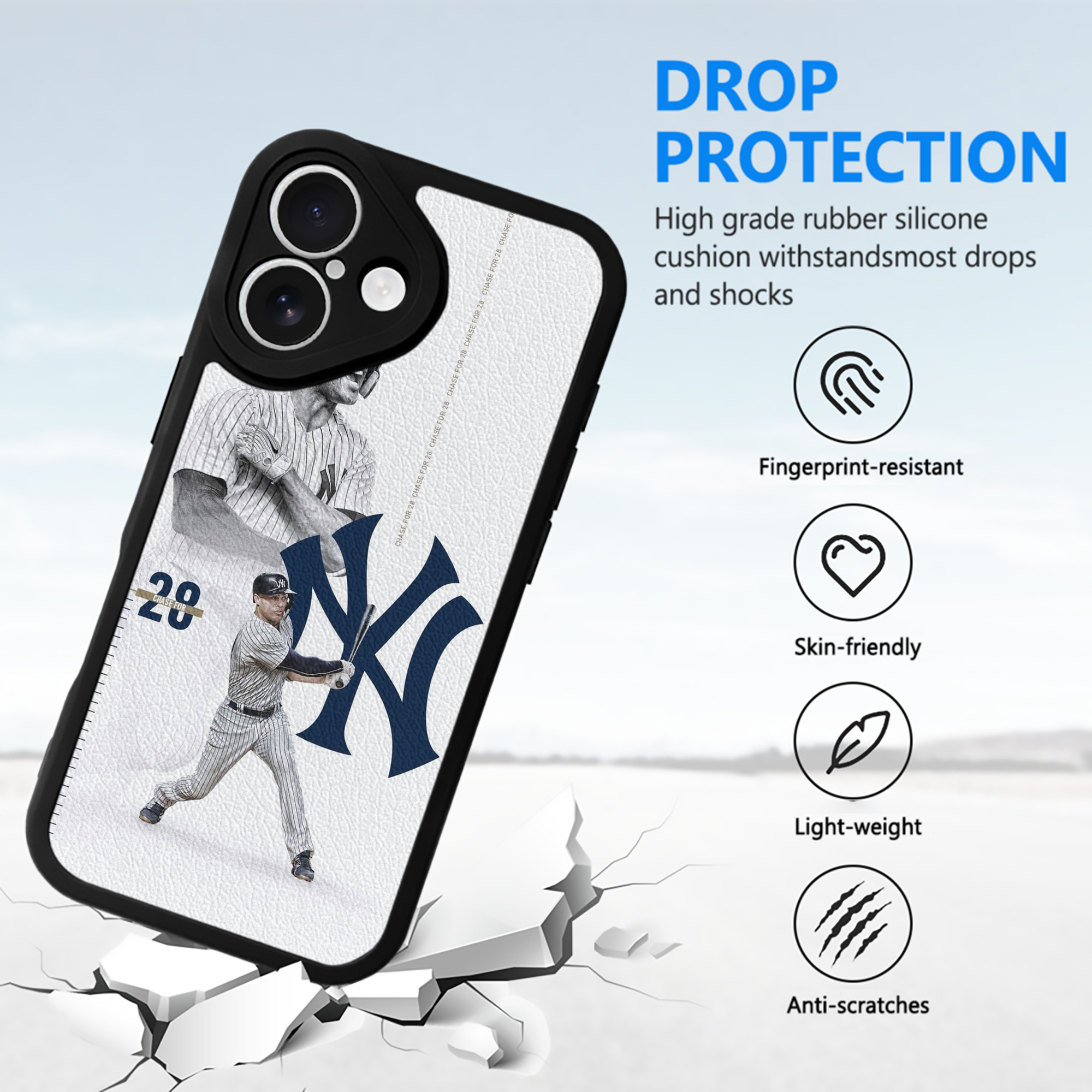 Giancarlo Stanton 10 IPhone 16 Silicone Leather Case – UV Print, Lambskin Texture – Perfect Fit, Wireless Charging Compatible, Scratch Resistant, Precise Cutouts – Stylish Protection For IPhone 16