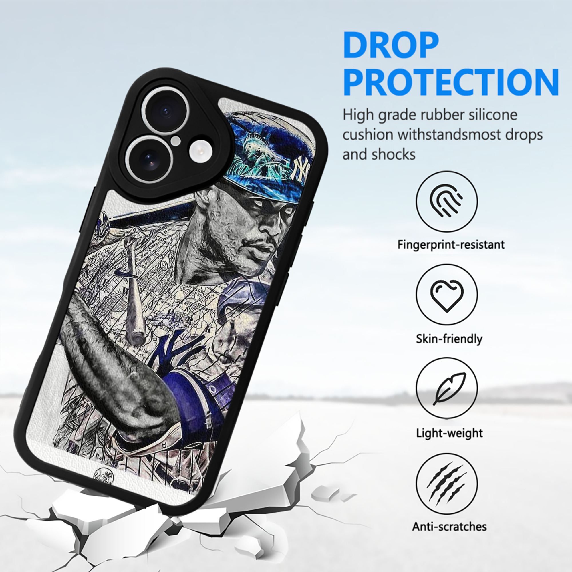 Giancarlo Stanton 28 IPhone 16 Silicone Leather Case – UV Print, Lambskin Texture – Perfect Fit, Wireless Charging Compatible, Scratch Resistant, Precise Cutouts – Stylish Protection For IPhone 16