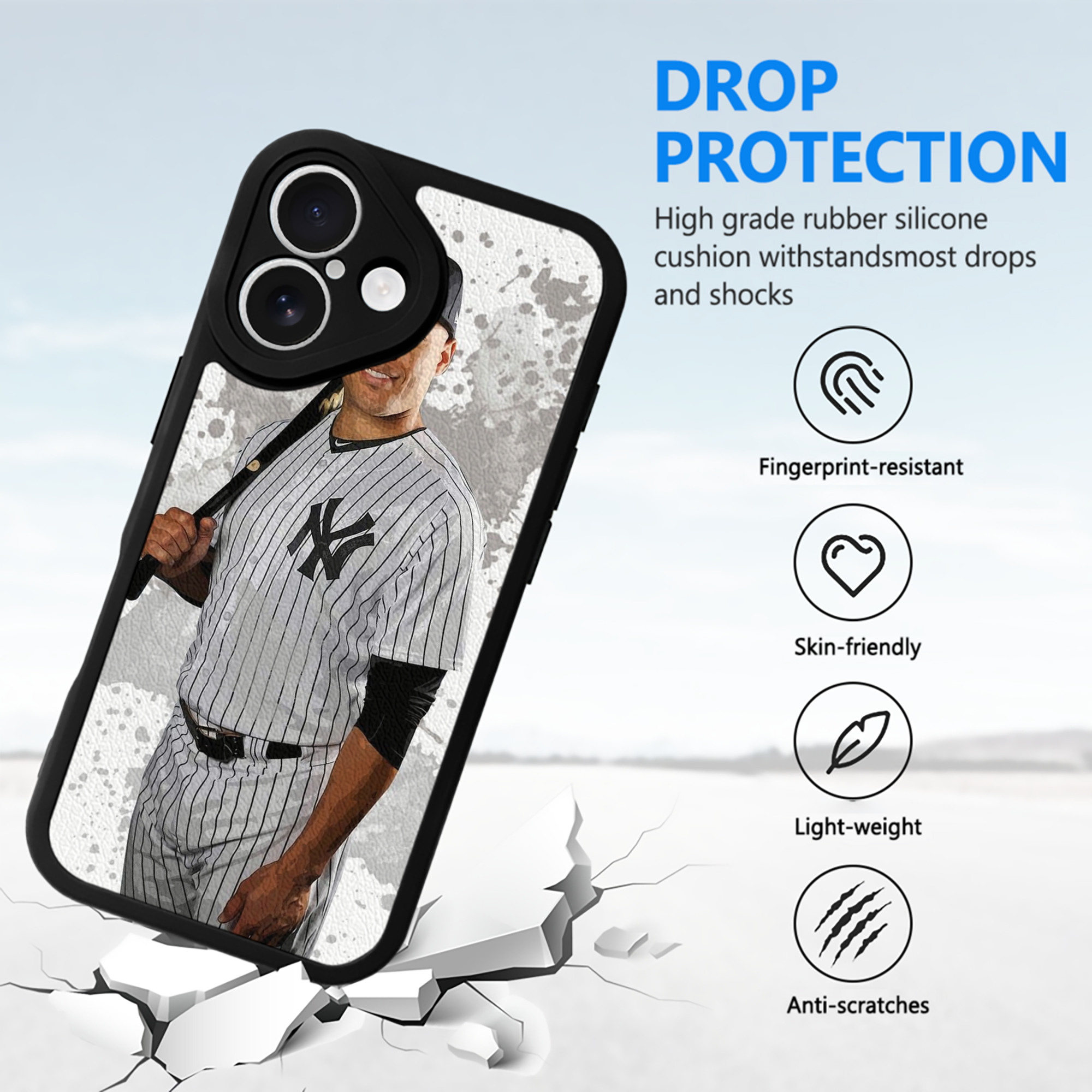 Giancarlo Stanton 32 IPhone 16 Silicone Leather Case – UV Print, Lambskin Texture – Perfect Fit, Wireless Charging Compatible, Scratch Resistant, Precise Cutouts – Stylish Protection For IPhone 16