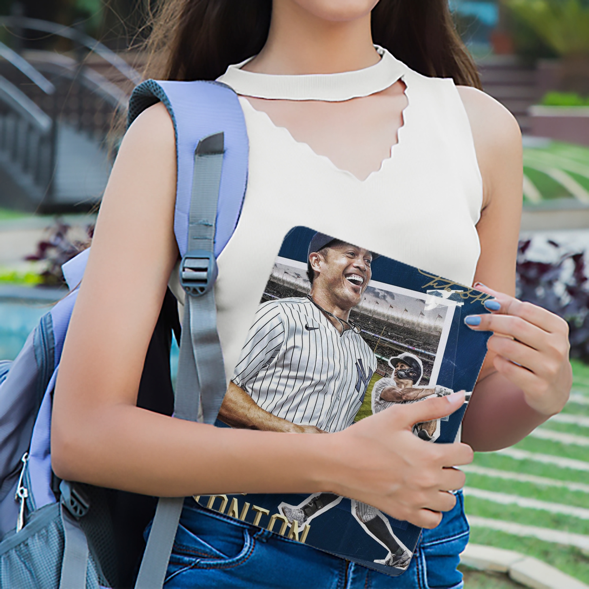 Giancarlo Stanton 18 Premium Tri-Fold PU Leather & Silicone IPad Case With Pencil Slot – Fits 9.5,10.5,10.9 – Adjustable Stand, Slim, Protective