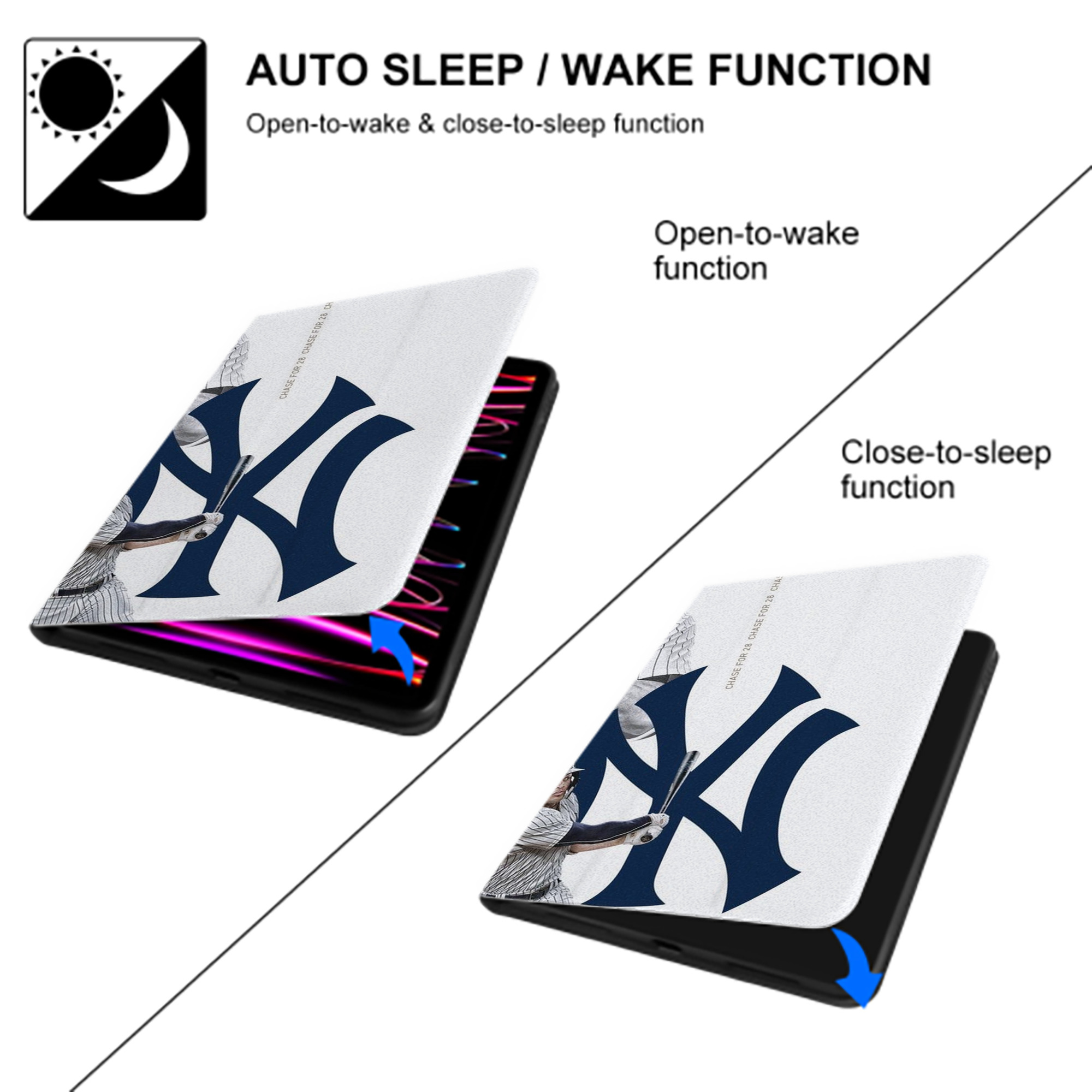 Giancarlo Stanton 10 IPad Book-Style Case With Pencil Slot – Slim PU & TPU Cover – Full Protection, Precise Fit, Water & Scratch Resistant