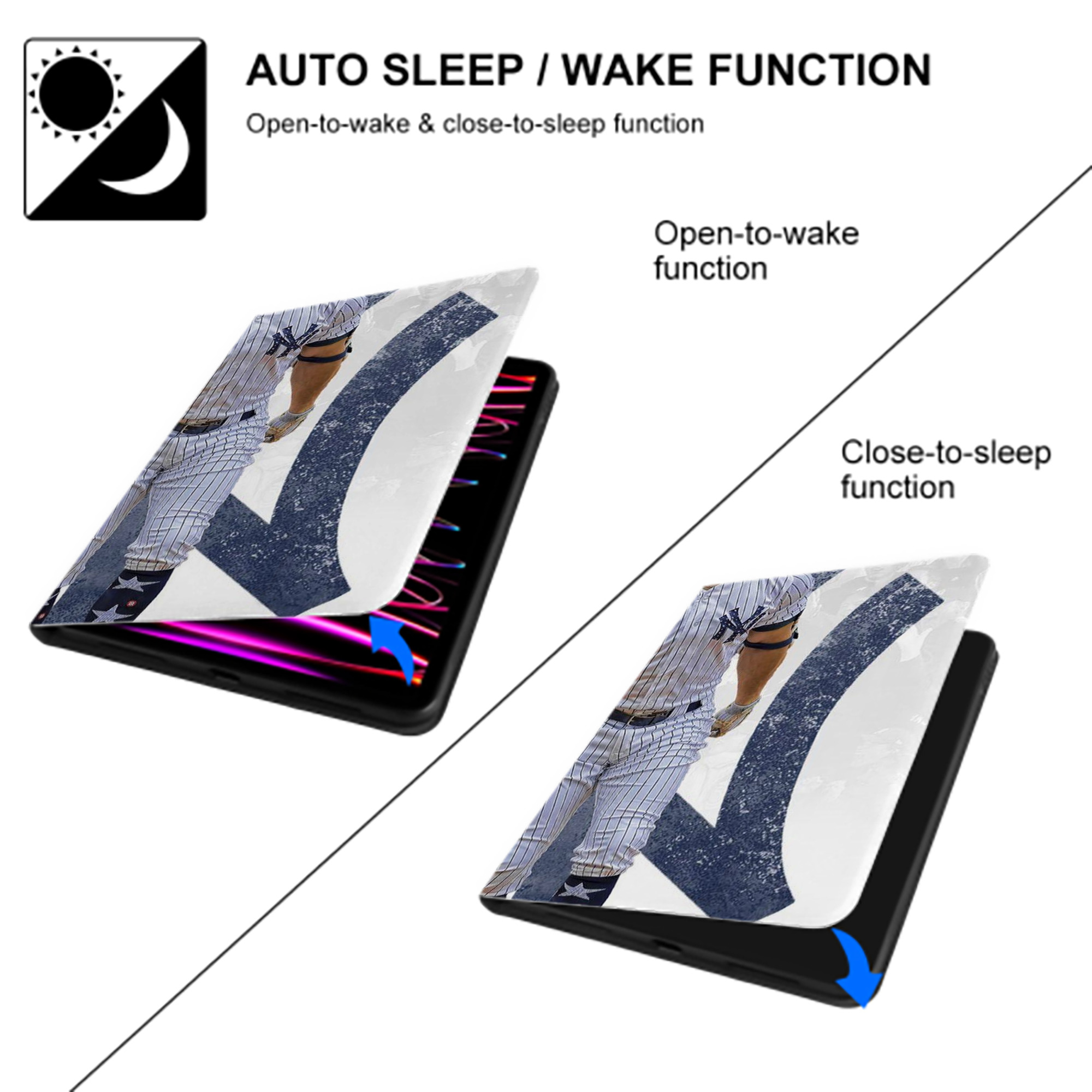 Giancarlo Stanton 15 IPad Book-Style Case With Pencil Slot – Slim PU & TPU Cover – Full Protection, Precise Fit, Water & Scratch Resistant