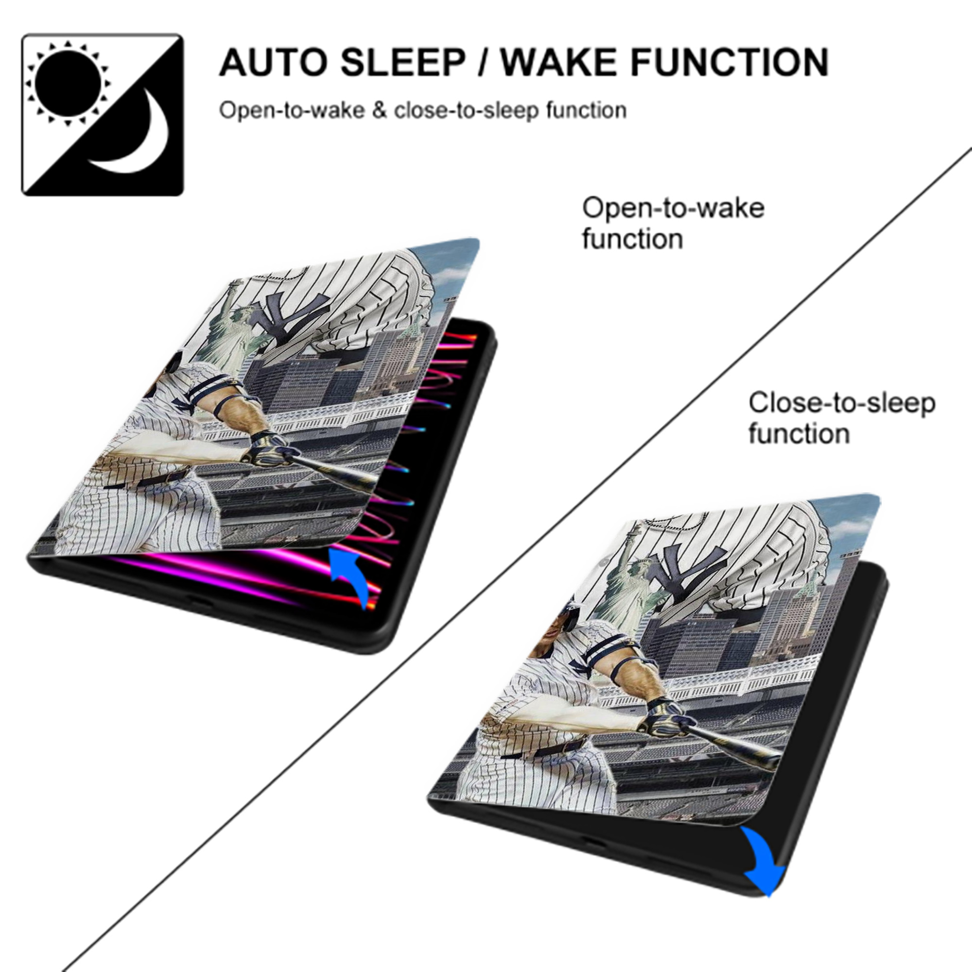 Giancarlo Stanton 14 IPad Book-Style Case With Pencil Slot – Slim PU & TPU Cover – Full Protection, Precise Fit, Water & Scratch Resistant