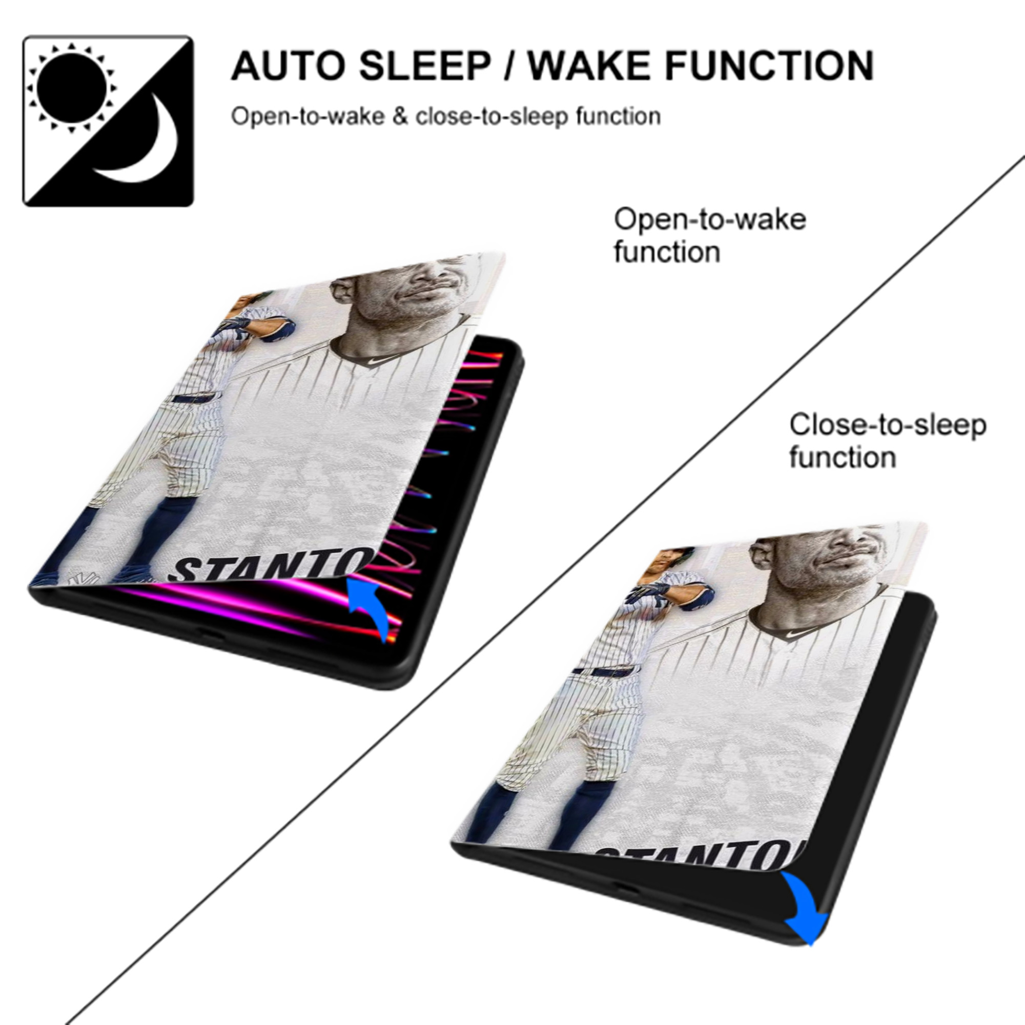 Giancarlo Stanton 11 IPad Book-Style Case With Pencil Slot – Slim PU & TPU Cover – Full Protection, Precise Fit, Water & Scratch Resistant